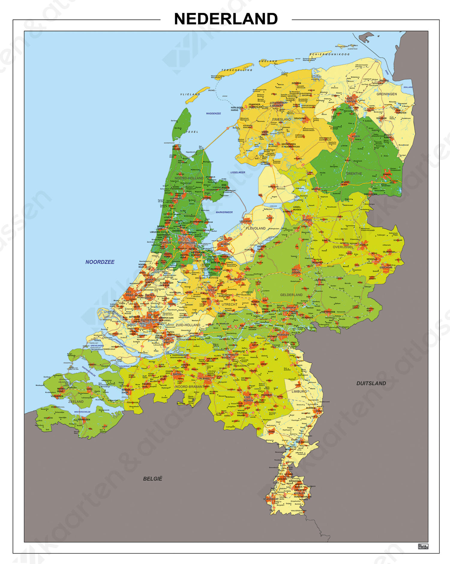 Kaart van Nederland Kaart van Nederland
