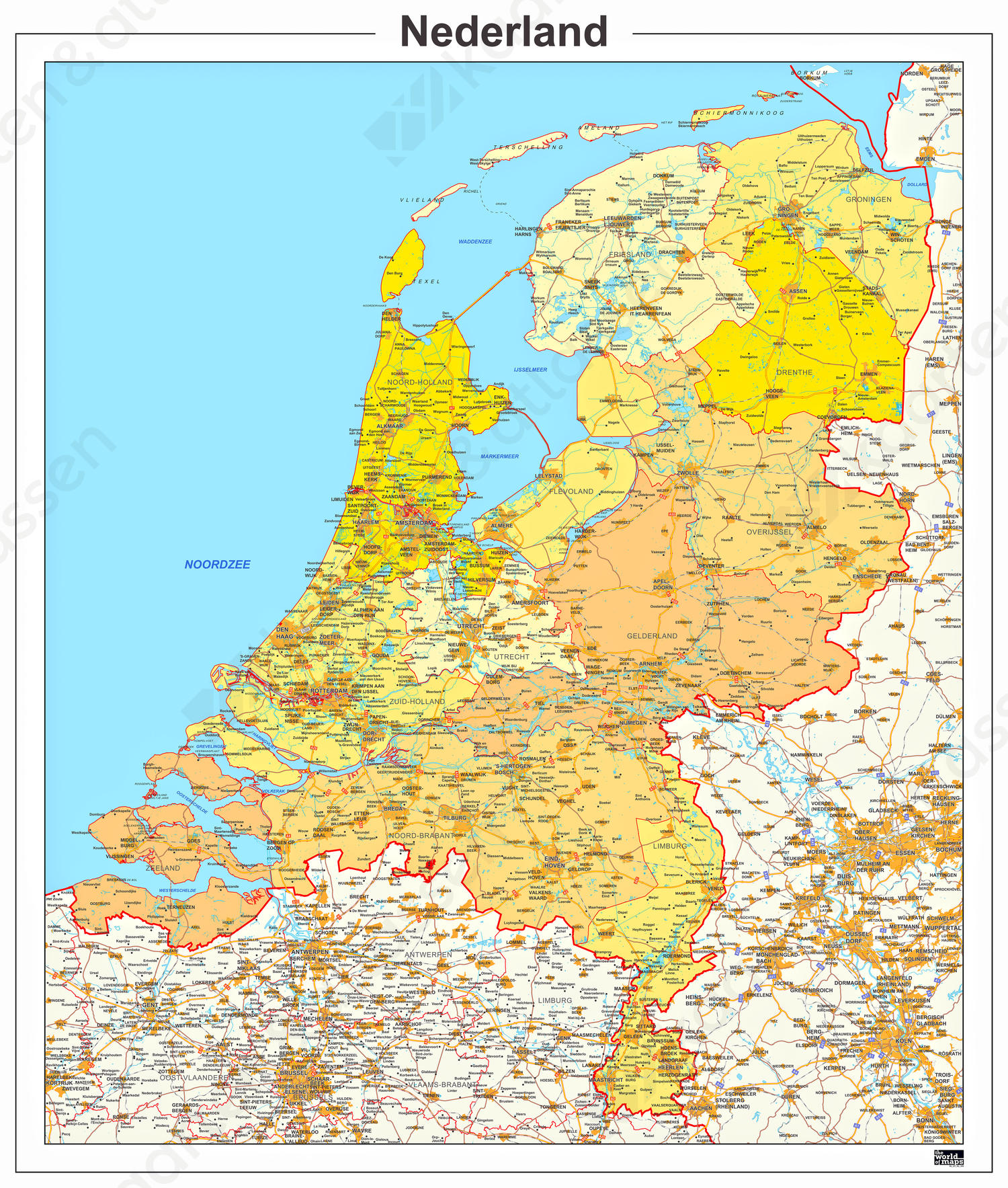 Provinciekaart Nederland 340 | Kaarten en Atlassen.nl Provinciekaart Nederland 340 | Kaarten en Atlassen.nl