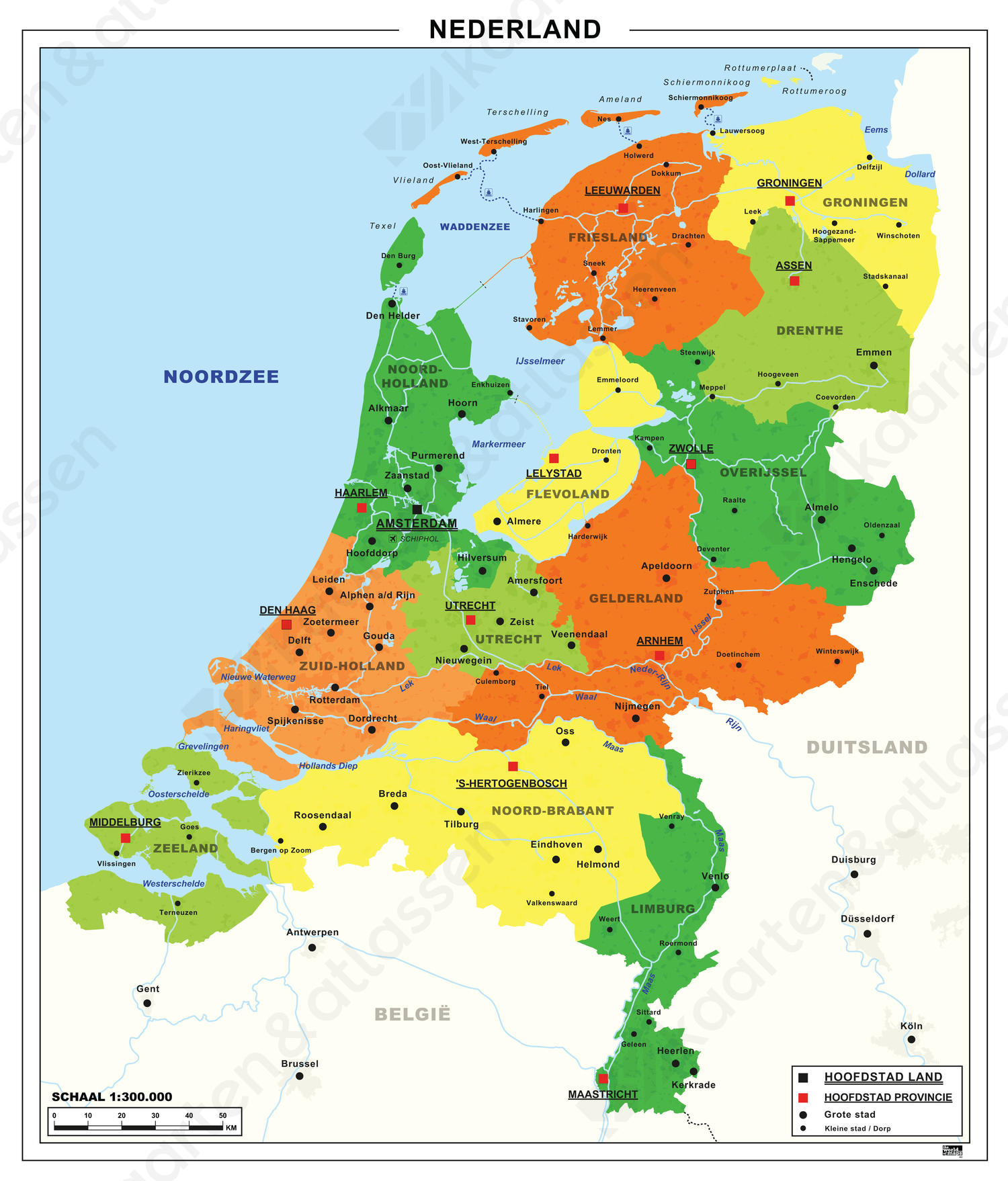 Eenvoudige kaart van Nederland 