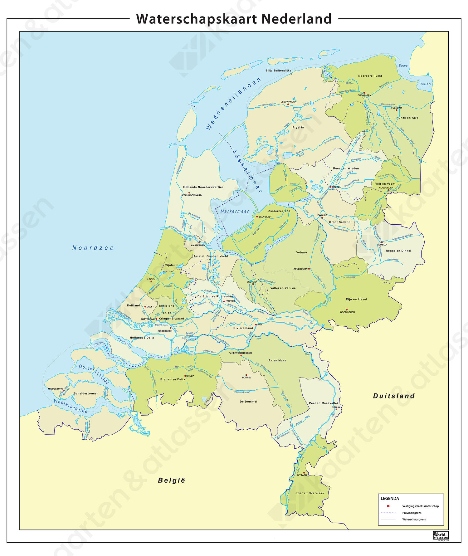 Waterschapskaart van Nederland