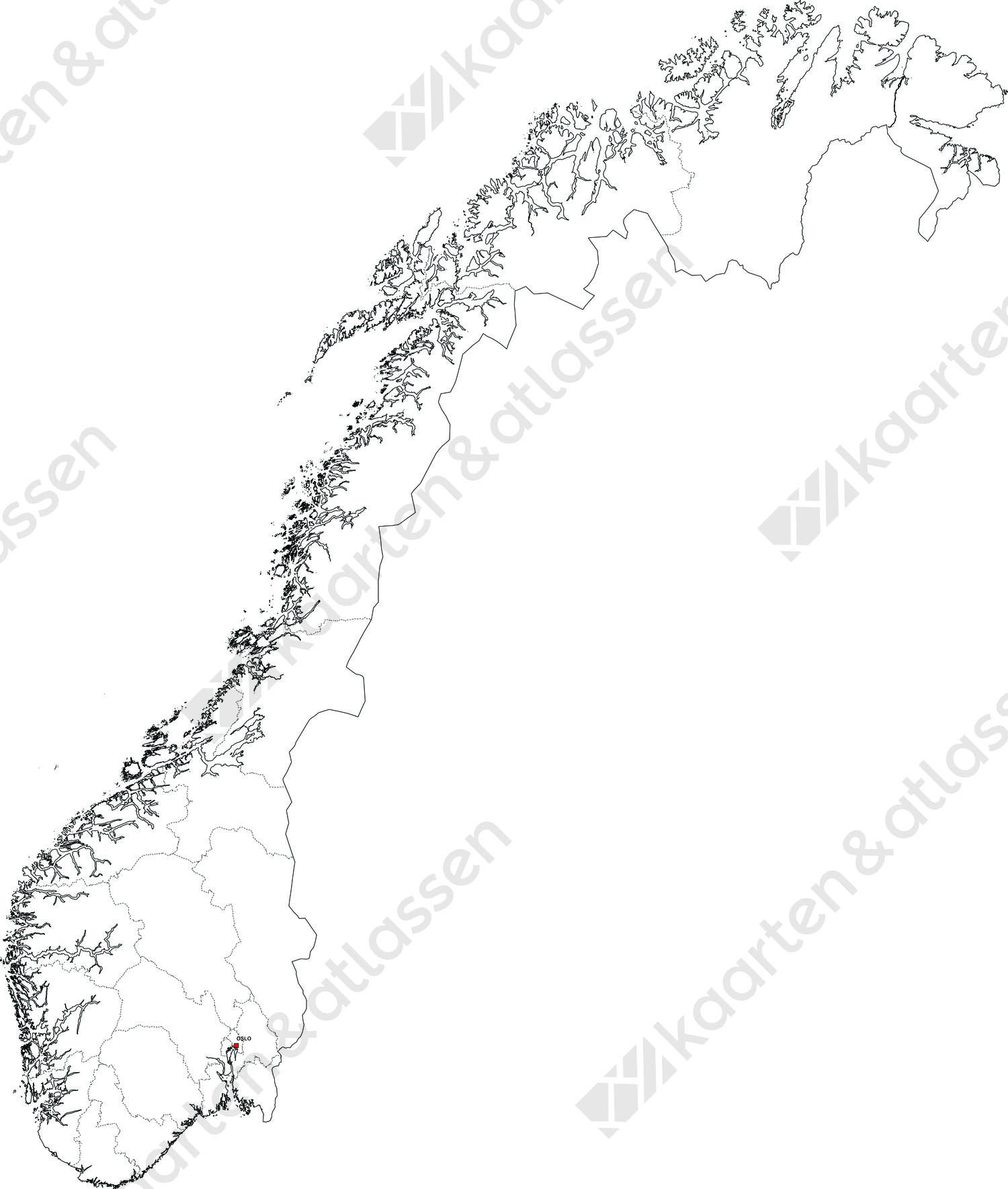 Gratis digitale kaart Noorwegen