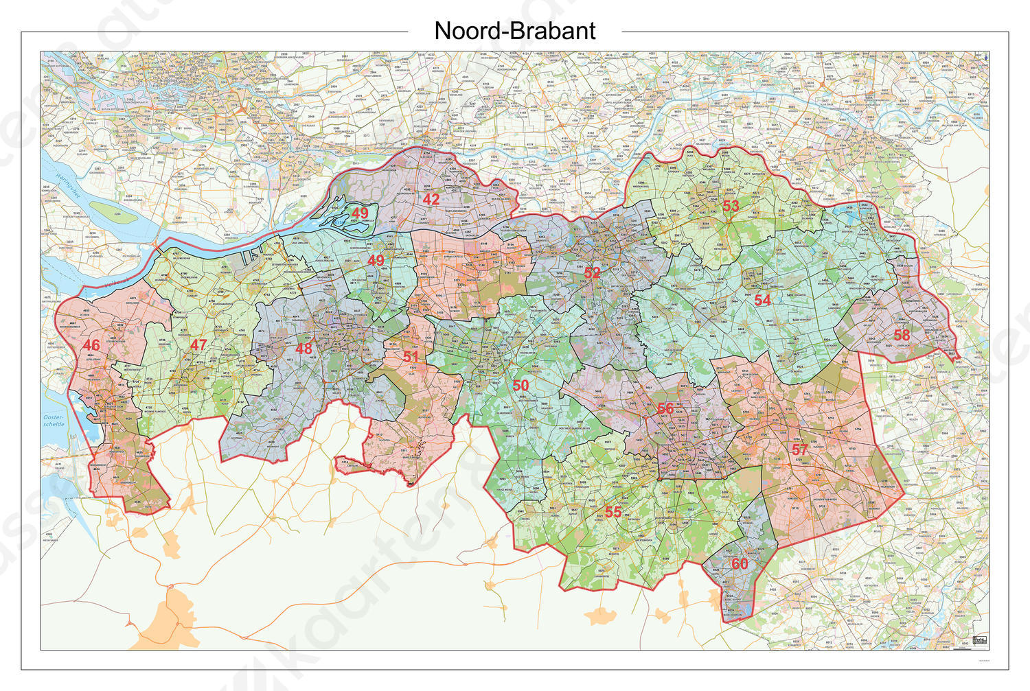 Postcodekaart Provincie Noord-Brabant 618