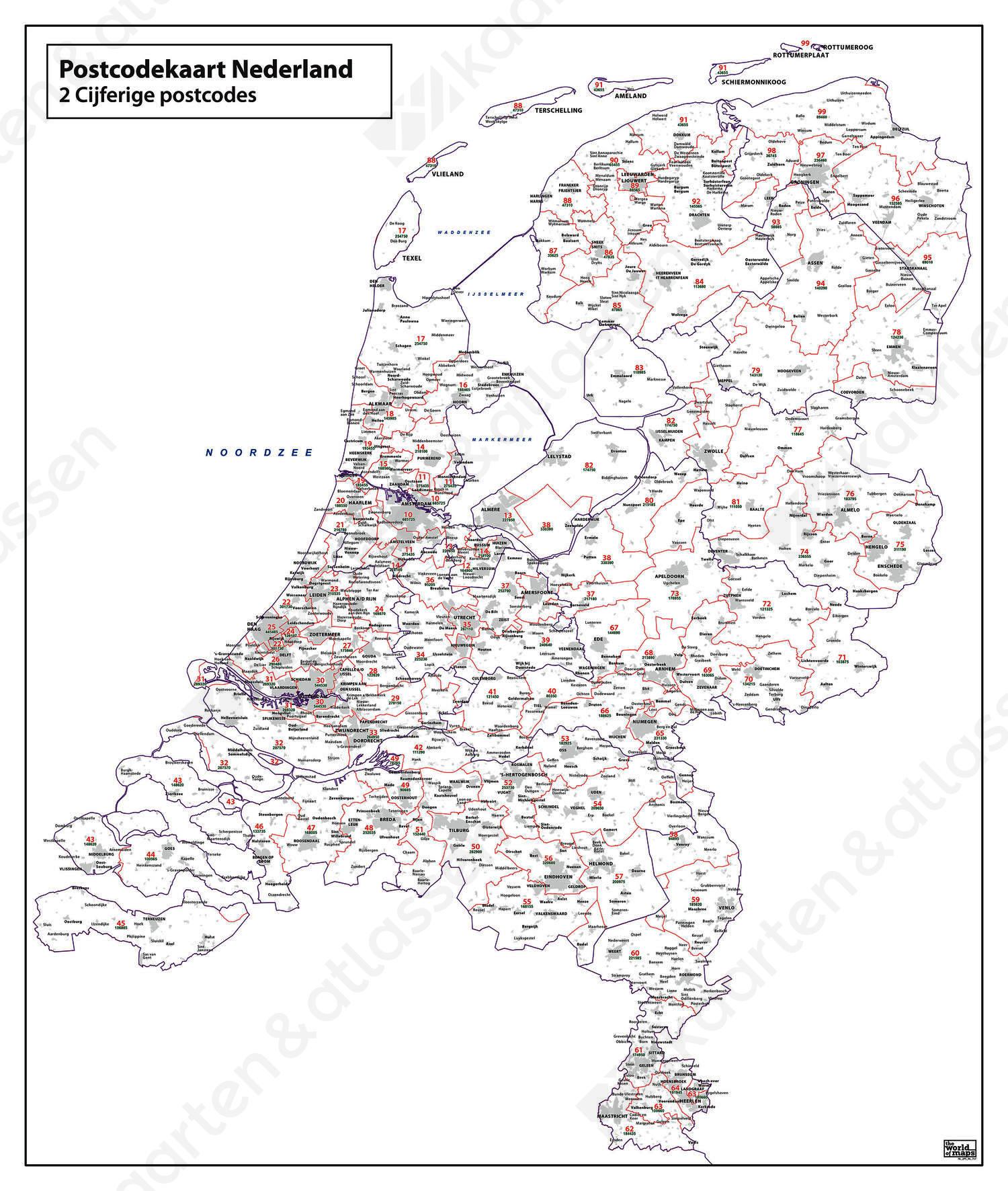 Postcodekaart Nederland Postcodekaart Nederland