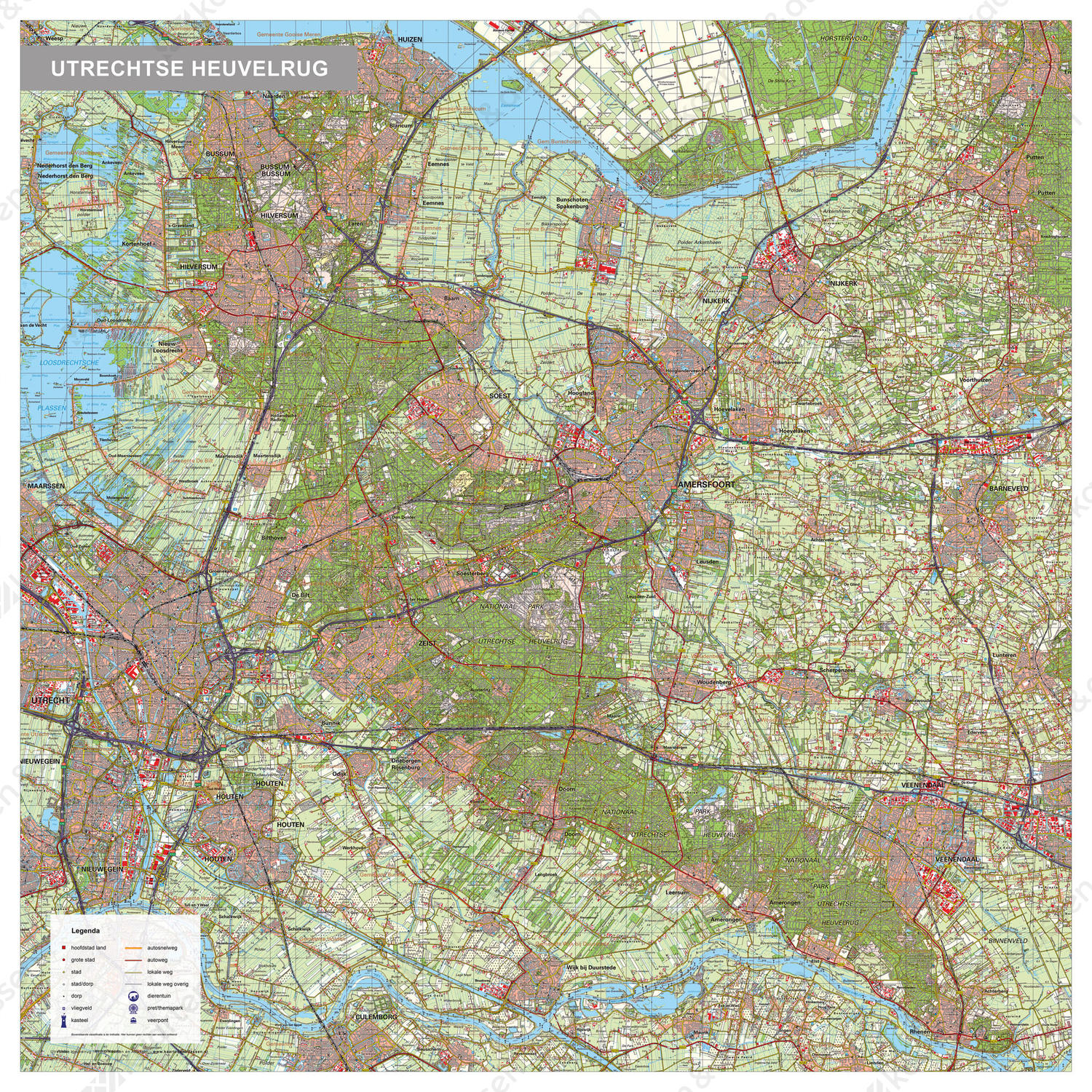 Utrechtse Heuvelrug regiokaart