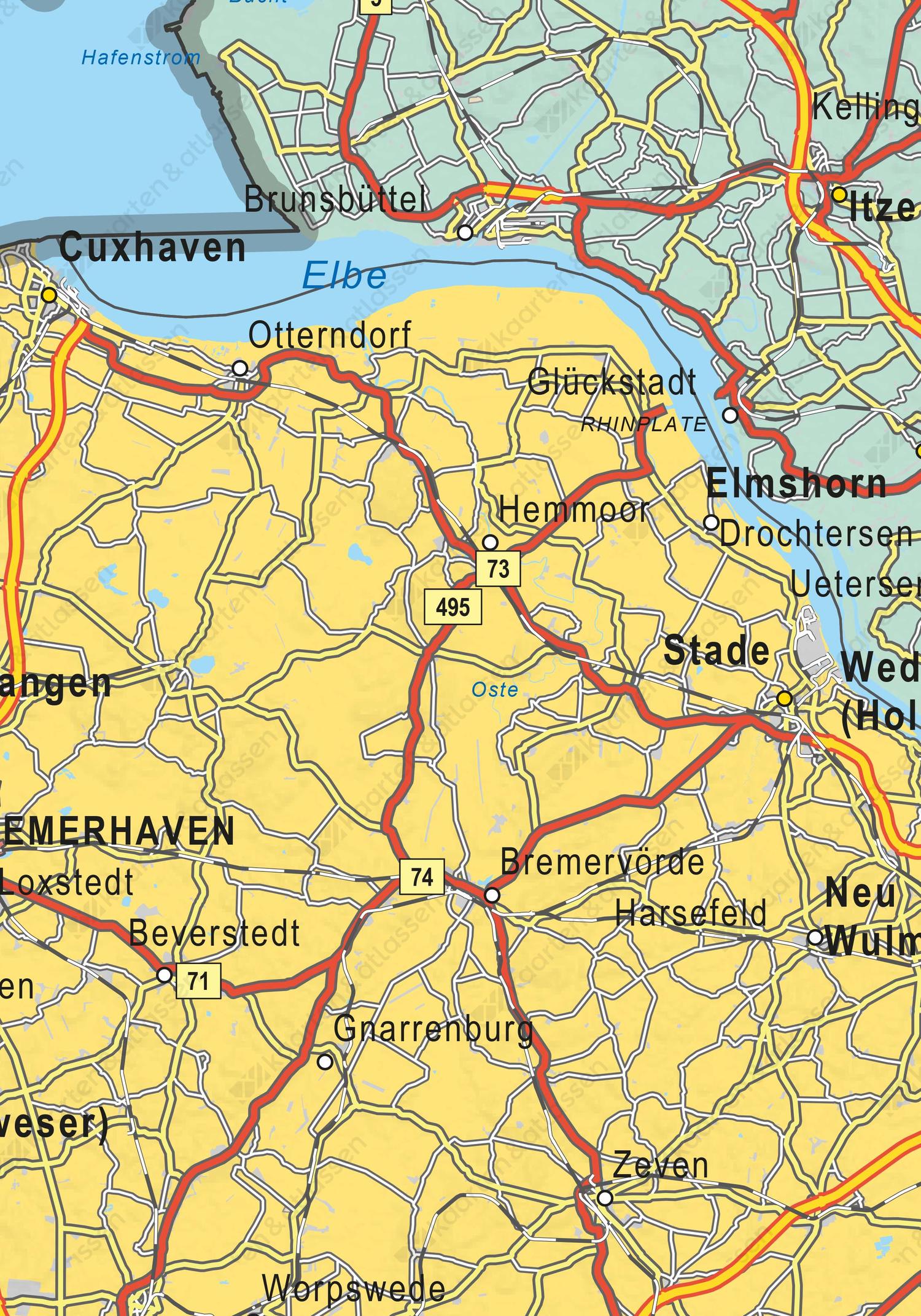 Kaart Noord-Duitsland