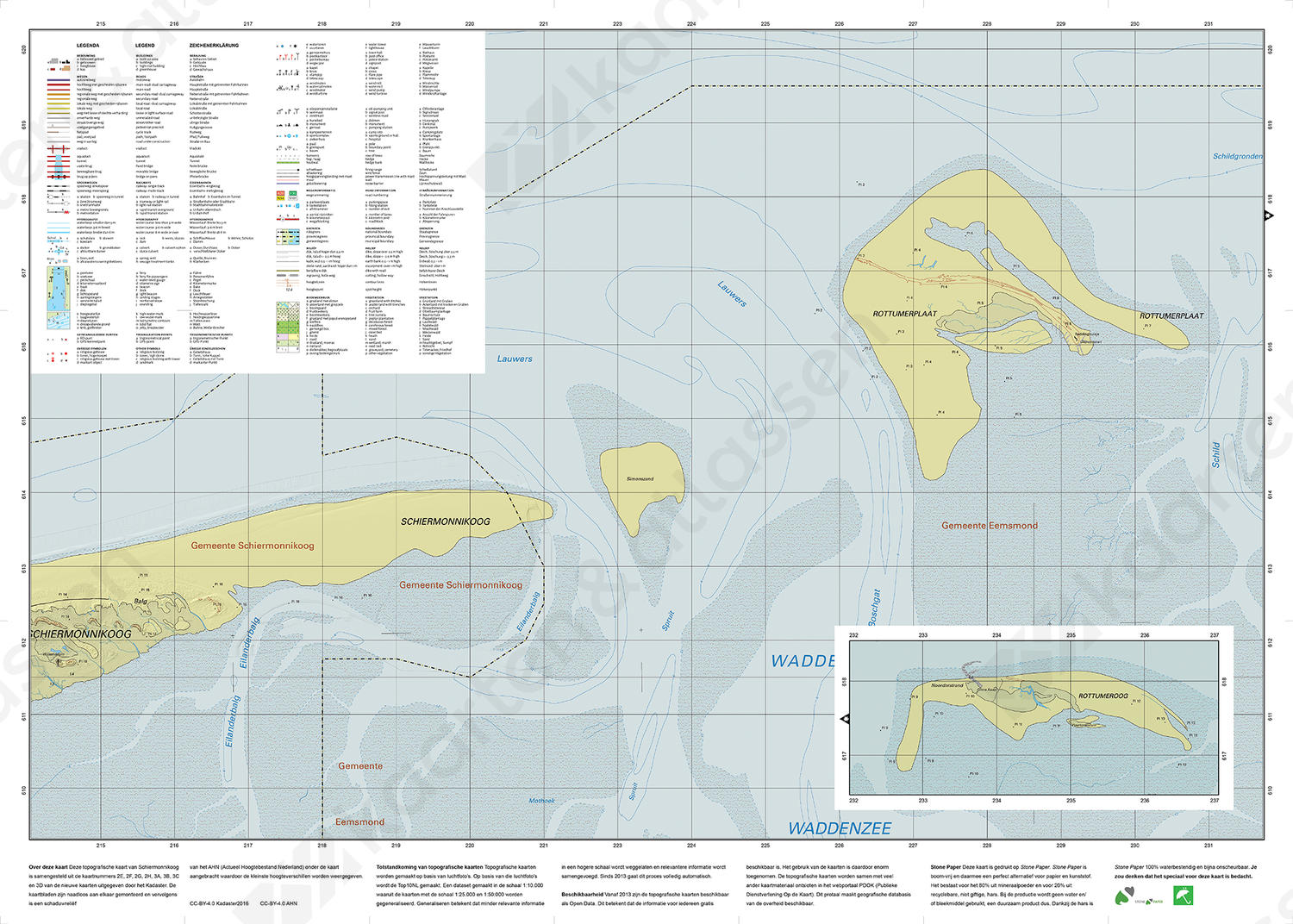 Topografische kaart Schiermonnikoog