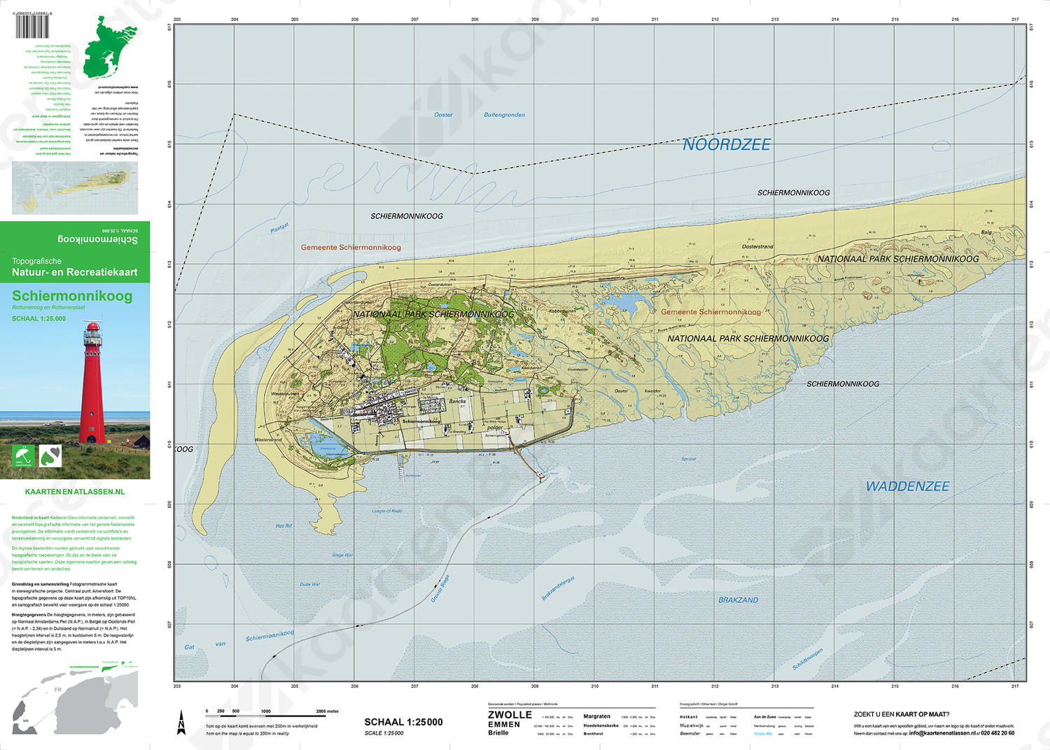 Topografische kaart Schiermonnikoog