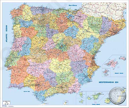 Postcodekaart Spanje en Portugal Postcodekaart Spanje en Portugal