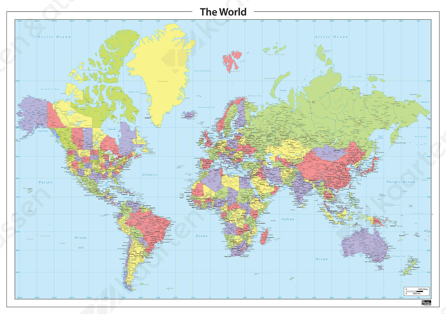 Digitale Wereldkaart 93 | Kaarten en Atlassen.nl