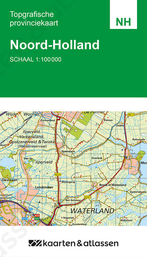 Kaart Noord-Holland schaal 1:100.000