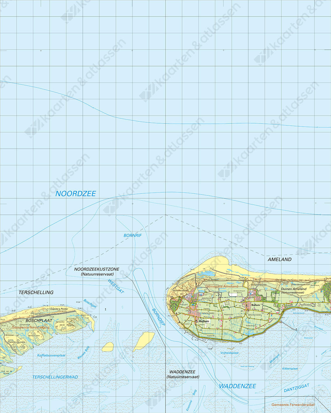 Digitale Topografische Kaart 1 Oost Terschelling