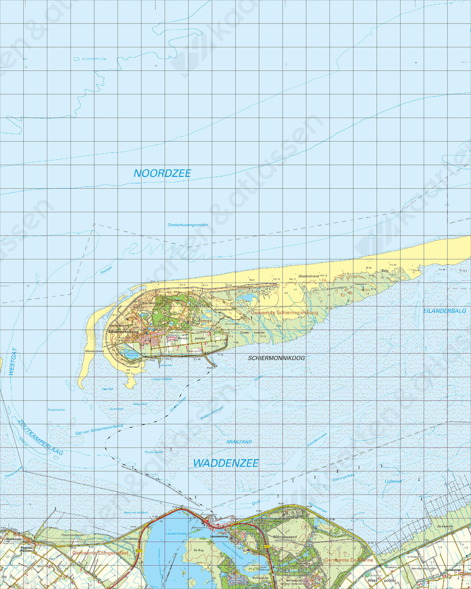 Topografische Kaart 2 Oost Schiermonnikoog