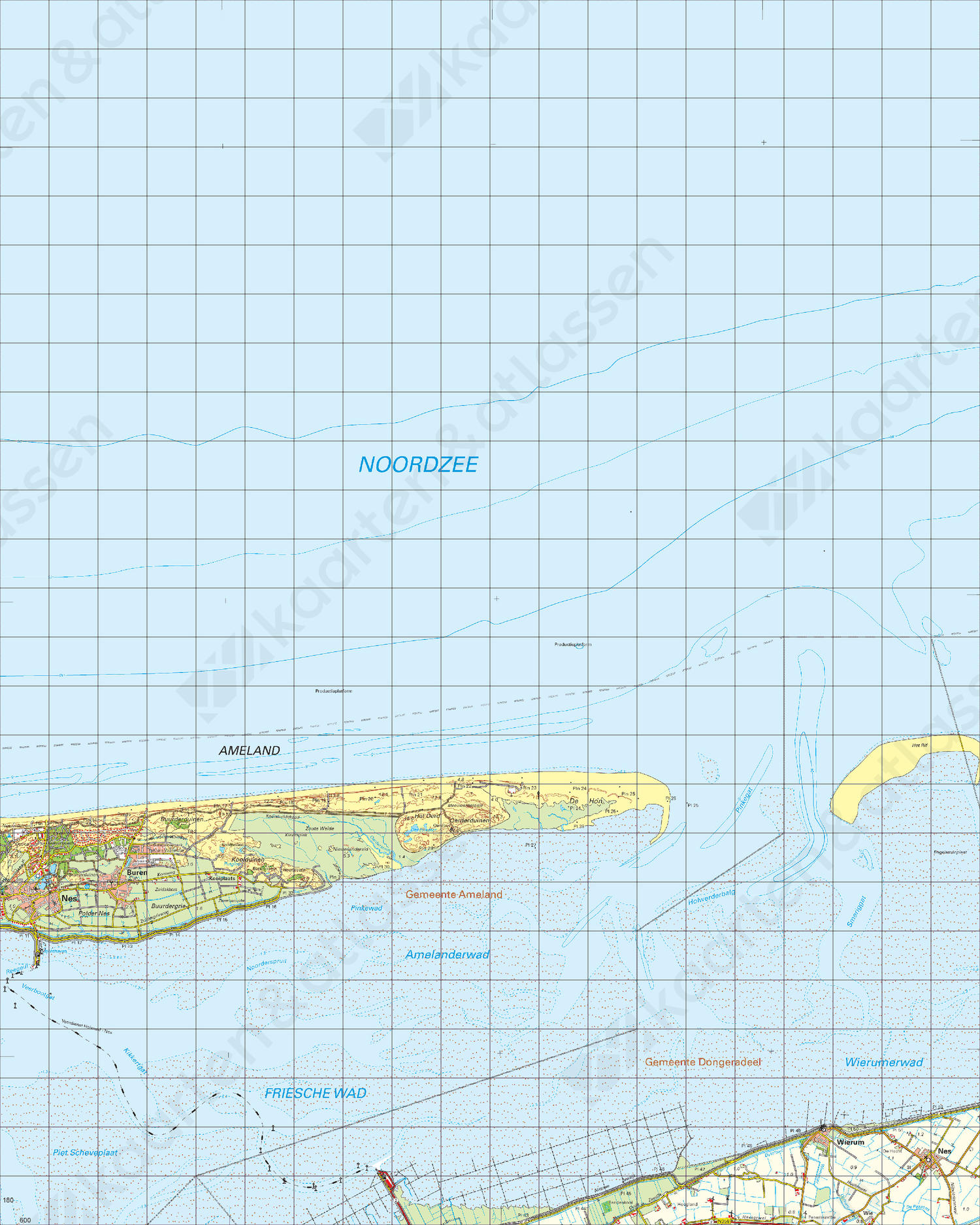 Topografische Kaart 2 West Schiermonnikoog Topografische Kaart 2 West Schiermonnikoog