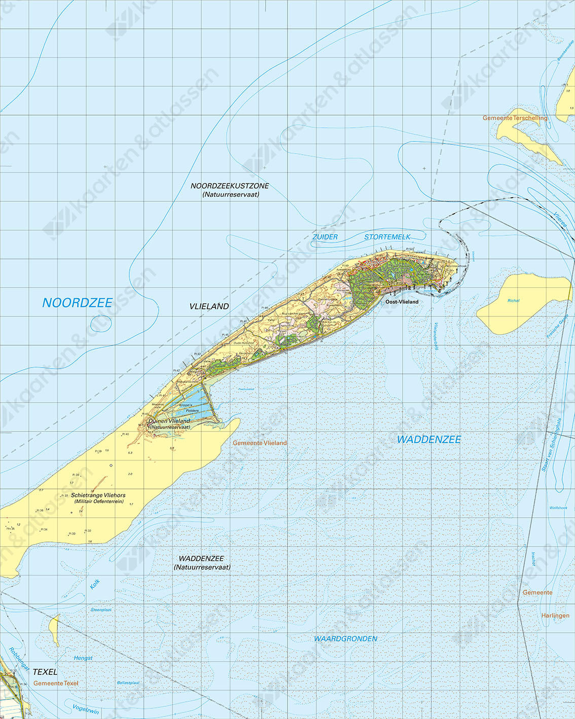 Digitale Topografische Kaart 4 Oost Vlieland