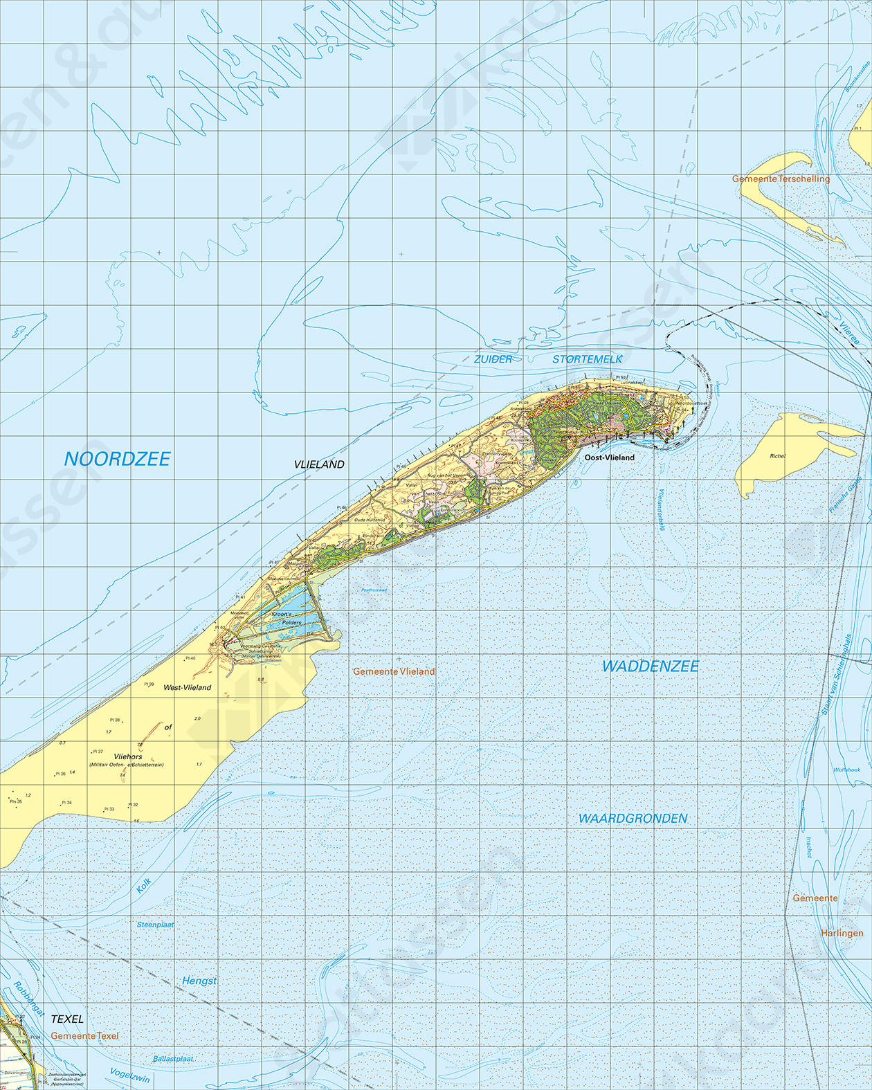 Topografische Kaart 4 Oost Vlieland Topografische Kaart 4 Oost Vlieland