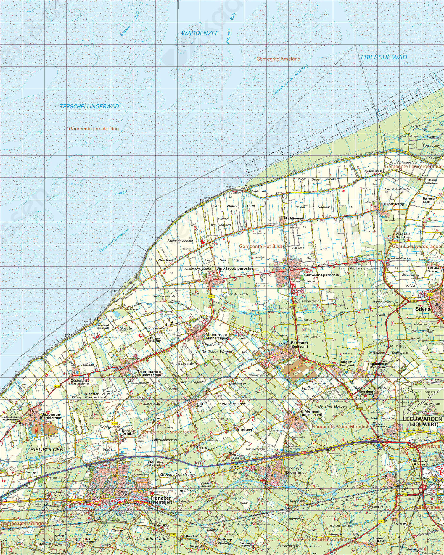 Digitale Topografische Kaart 5 Oost Harlingen
