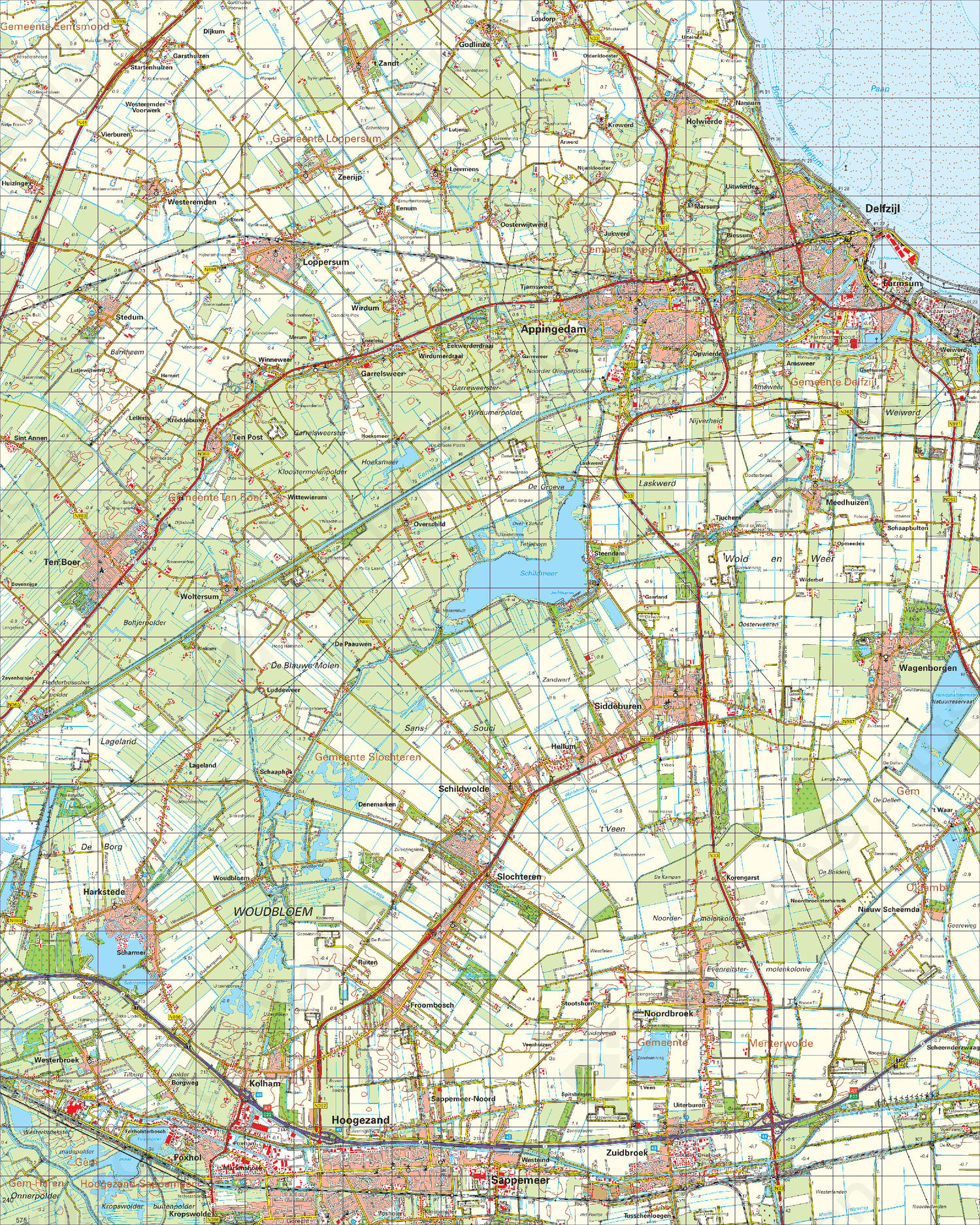 Topografische Kaart 7 Oost Groningen