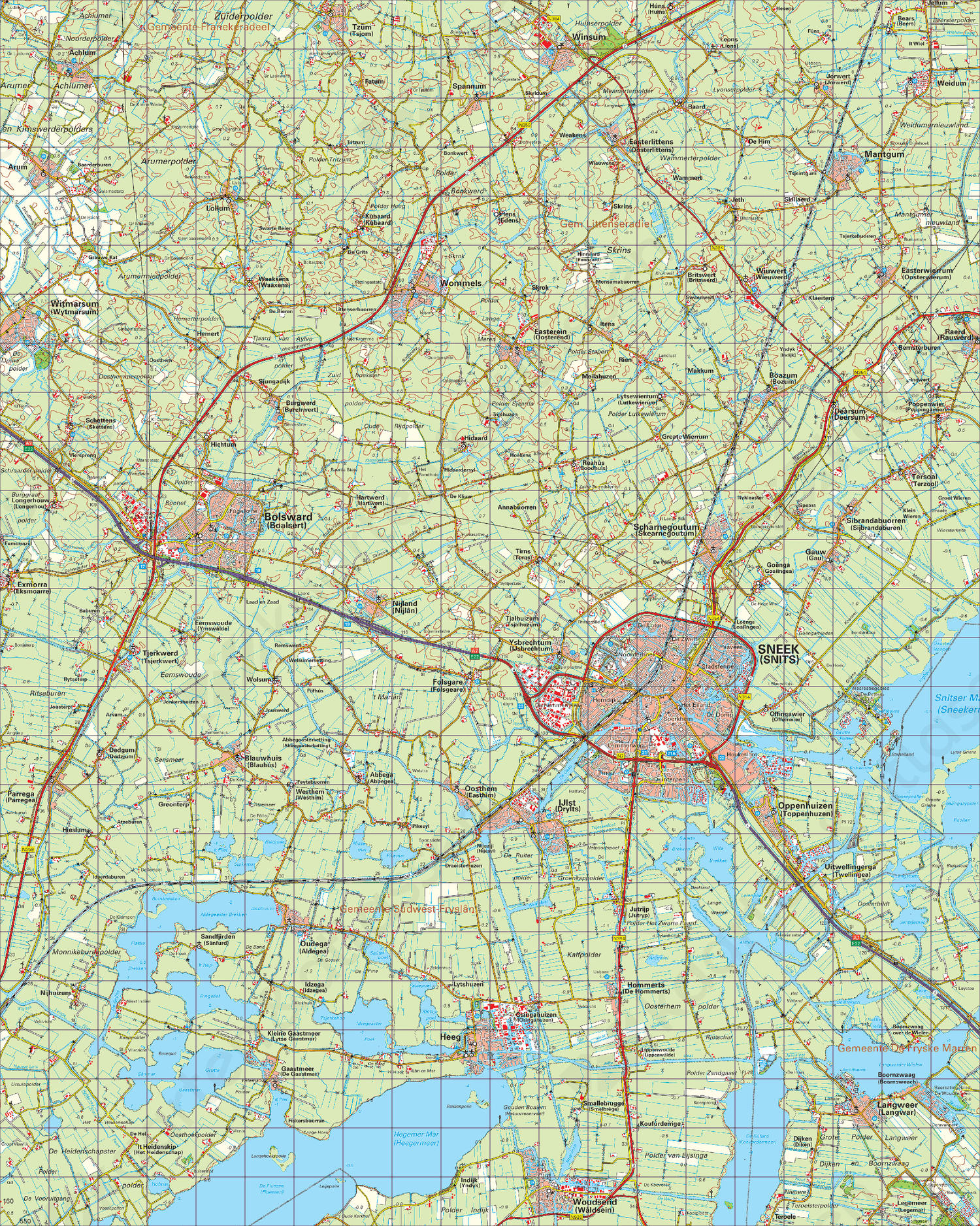 Topografische Kaart 10 Oost Sneek Digitale Topografische Kaart 10 Oost Sneek