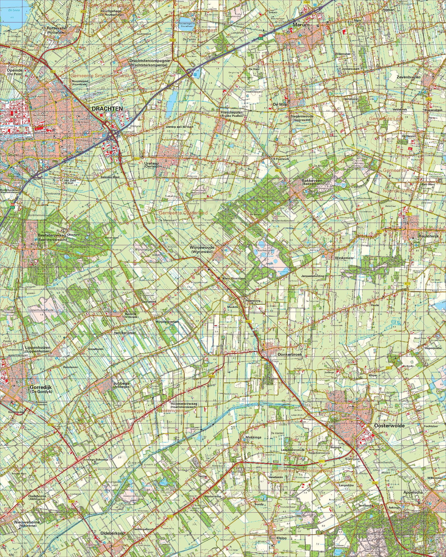 Digitale Topografische Kaart 11 Oost Heerenveen