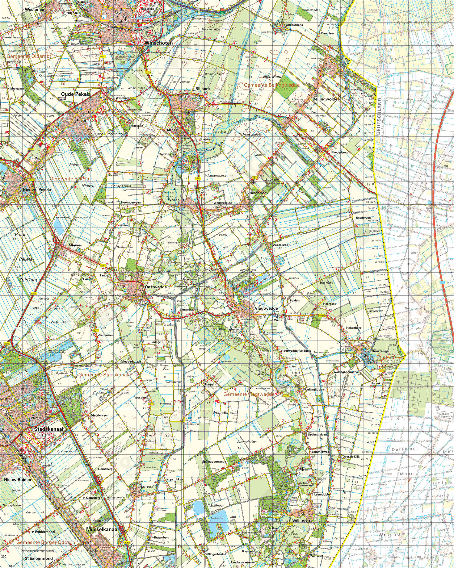 Topografische Kaart 13 West Winschoten Digitale Topografische Kaart 13 West Winschoten