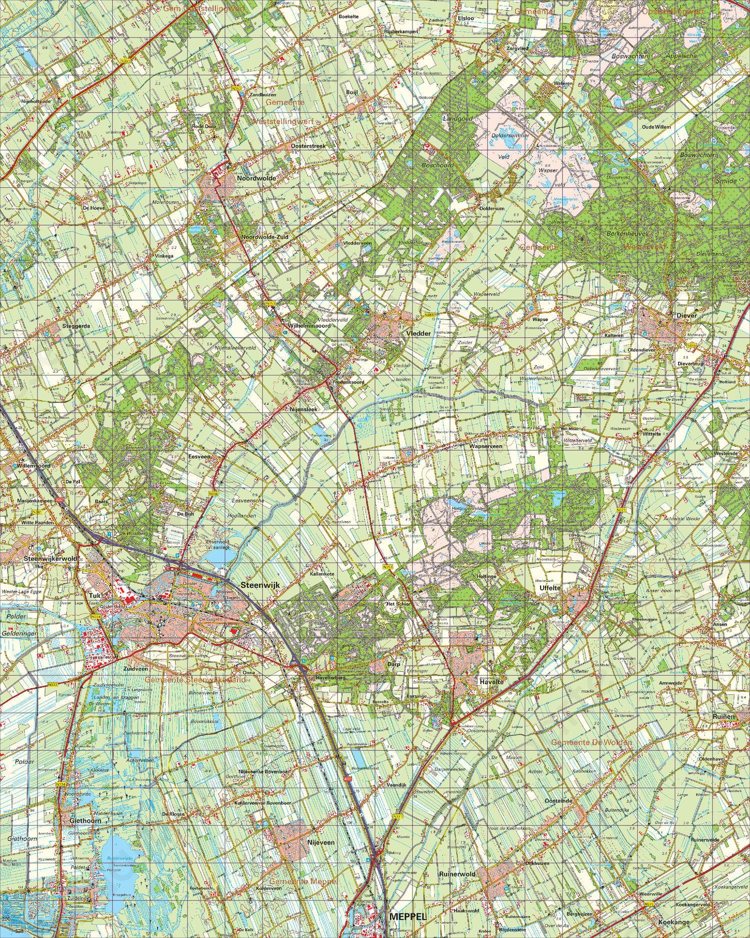 Topografische Kaart 16 Oost Steenwijk