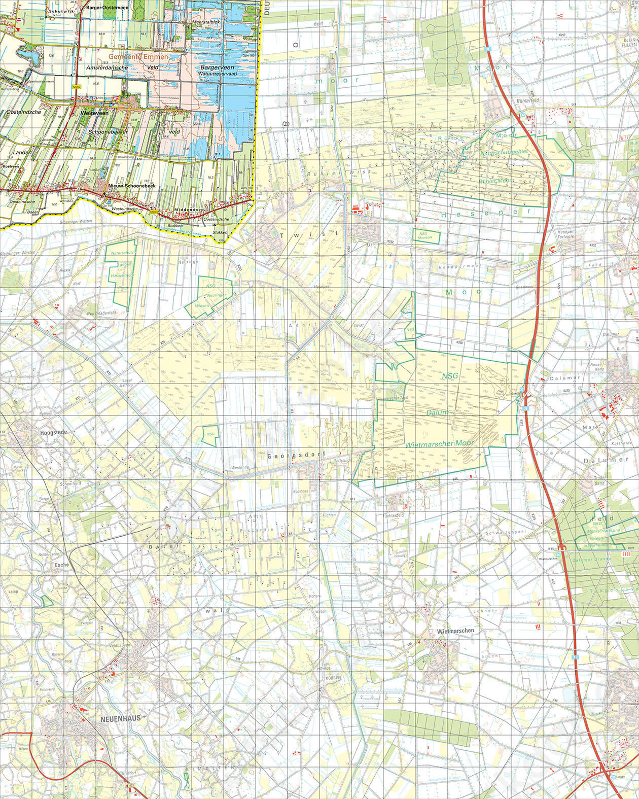 Topografische Kaart 23 West Nieuw-Schoonebeek