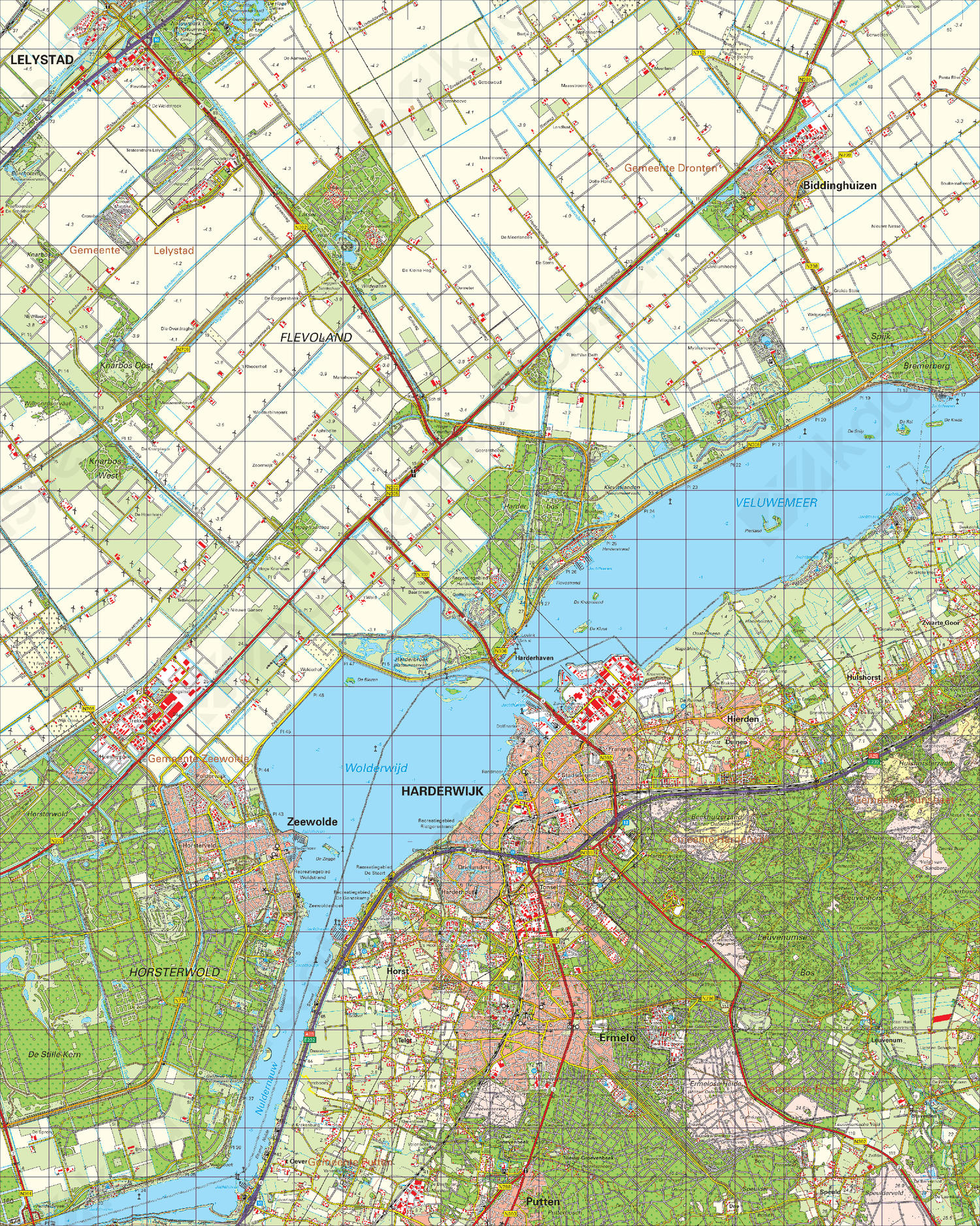 Digitale Topografische Kaart 26 Oost Harderwijk