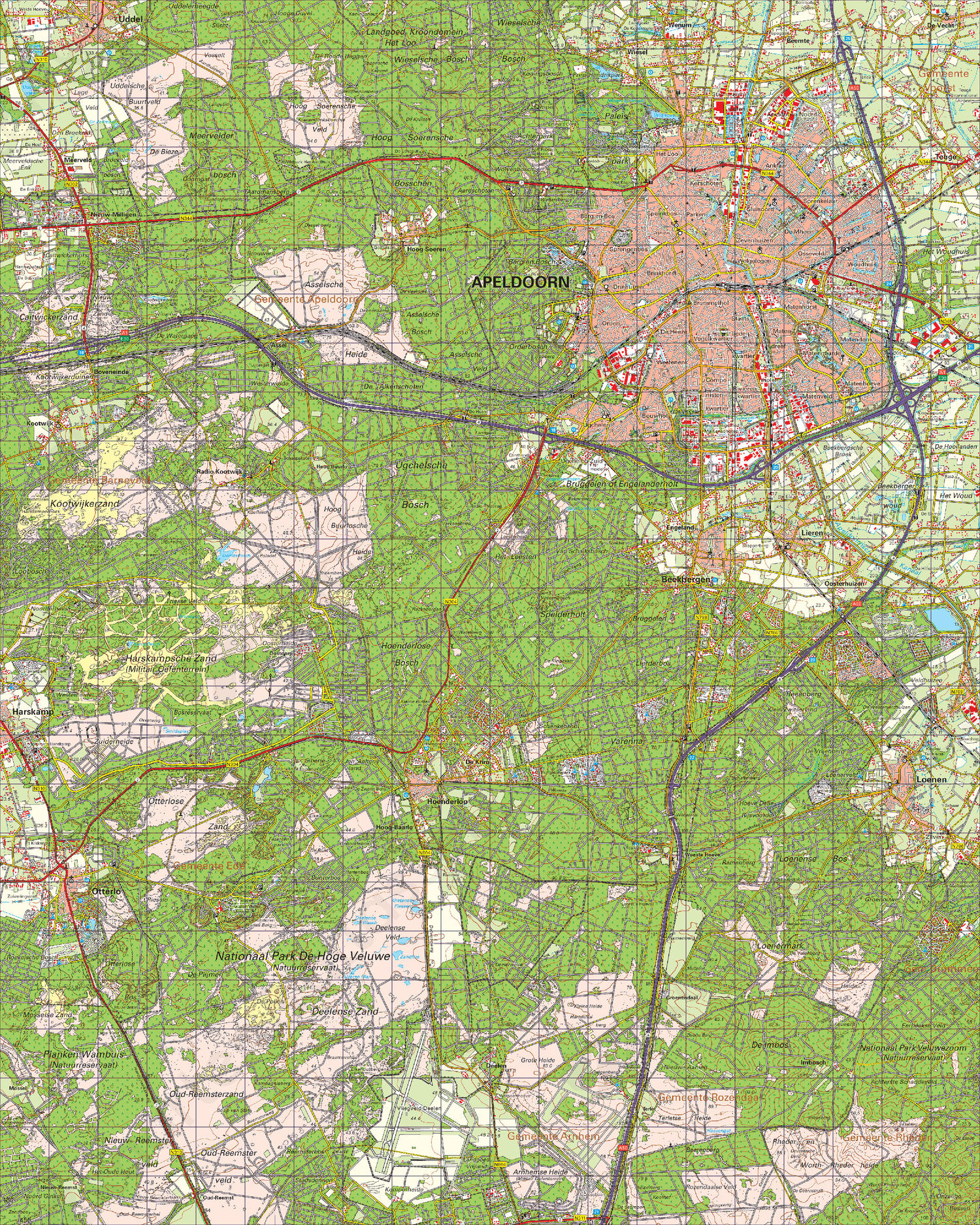 Topografische Kaart 33 West Apeldoorn