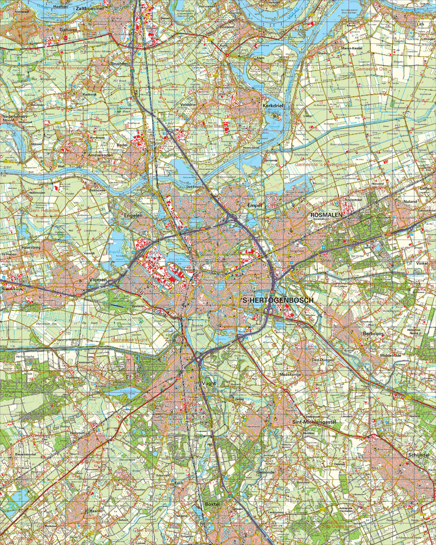 Kelder Verkeerd filosofie Digitale Topografische Kaart 45 West 's-Hertogenbosch | Kaarten en  Atlassen.nl