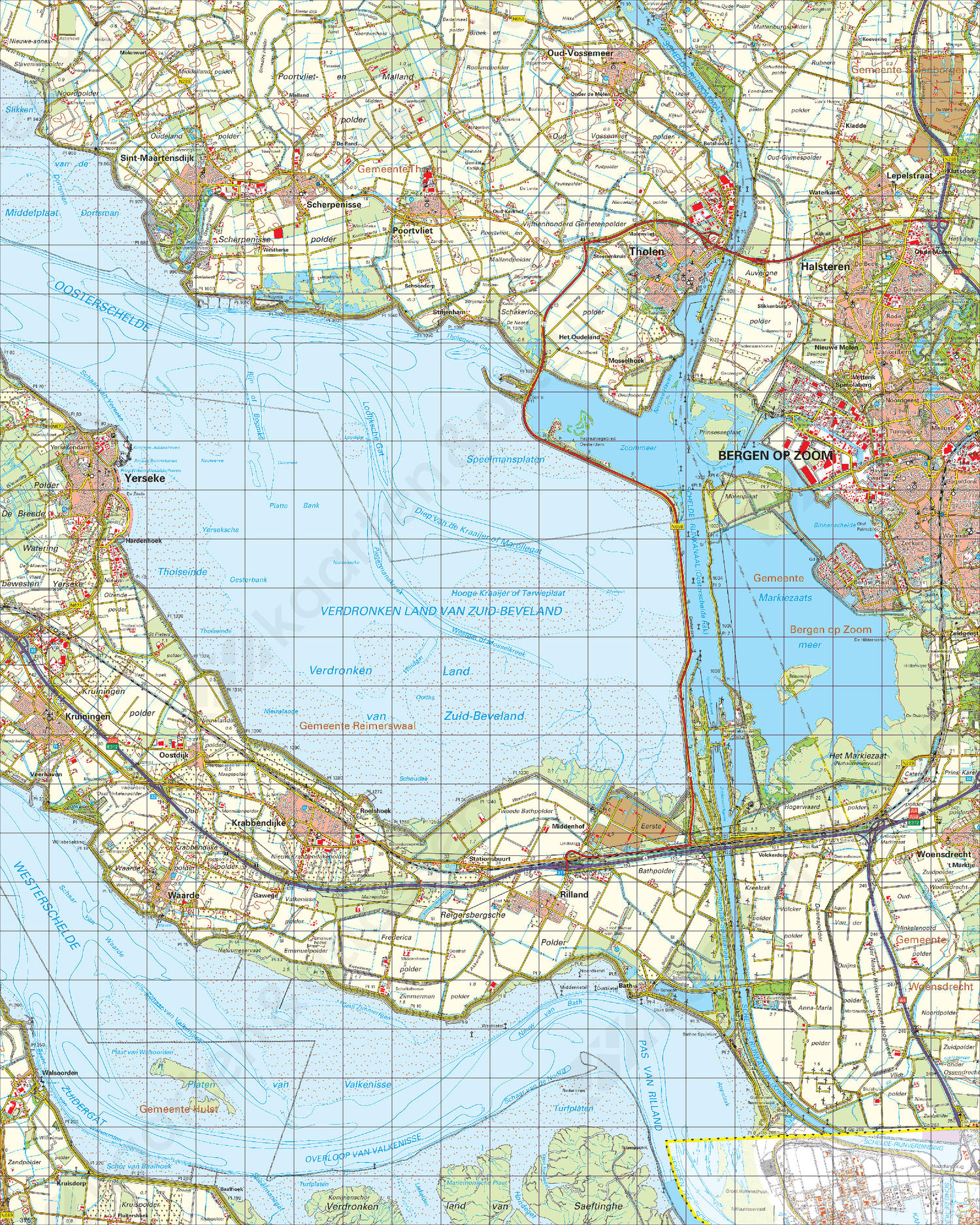 Topografische Kaart 49 West Bergen op Zoom