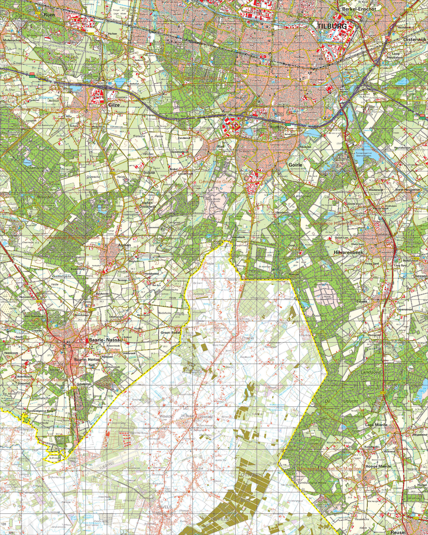 Topografische Kaart 50 Oost Tilburg Digitale Topografische Kaart 50 Oost Tilburg