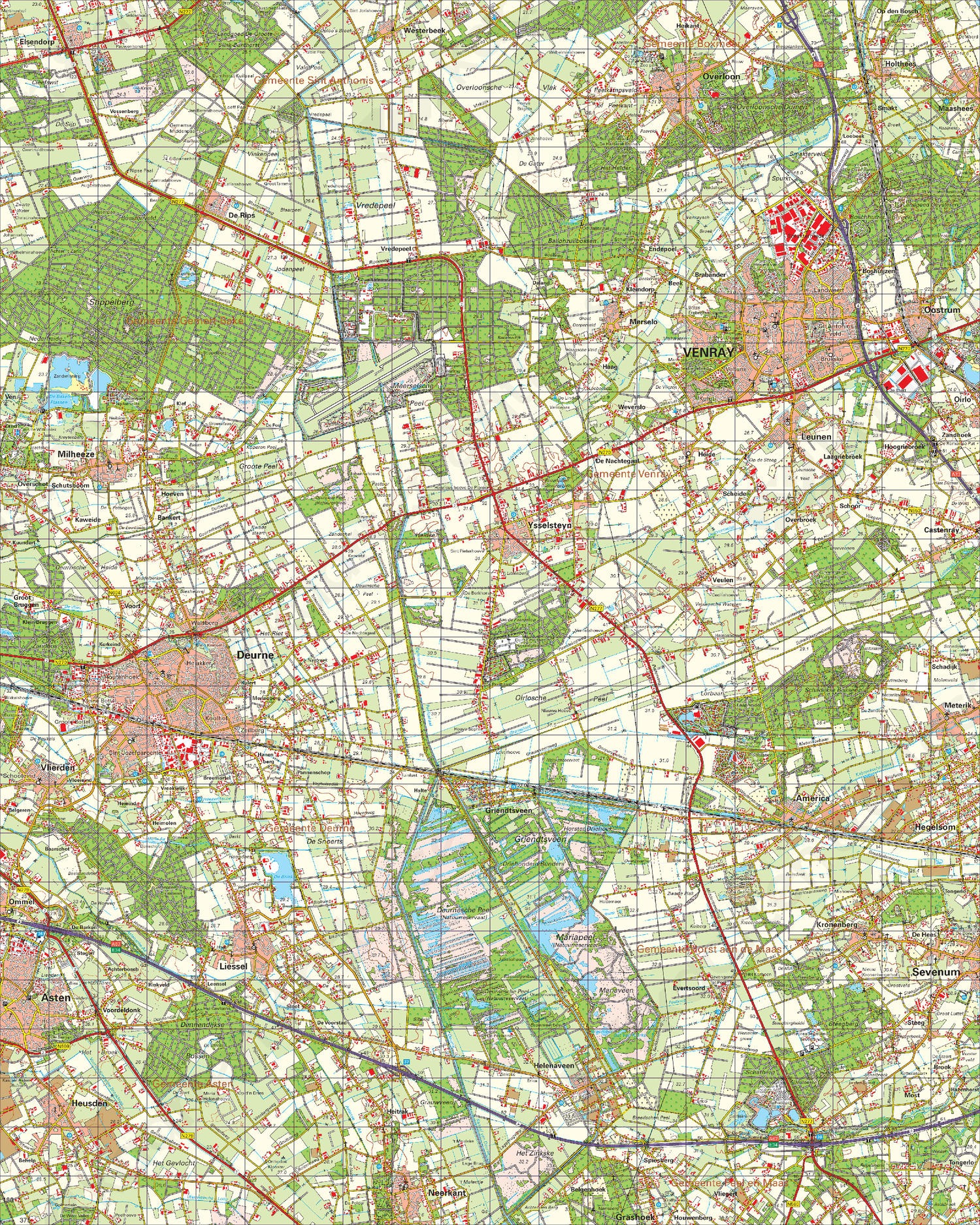 Digitale Topografische Kaart 52 West Venlo