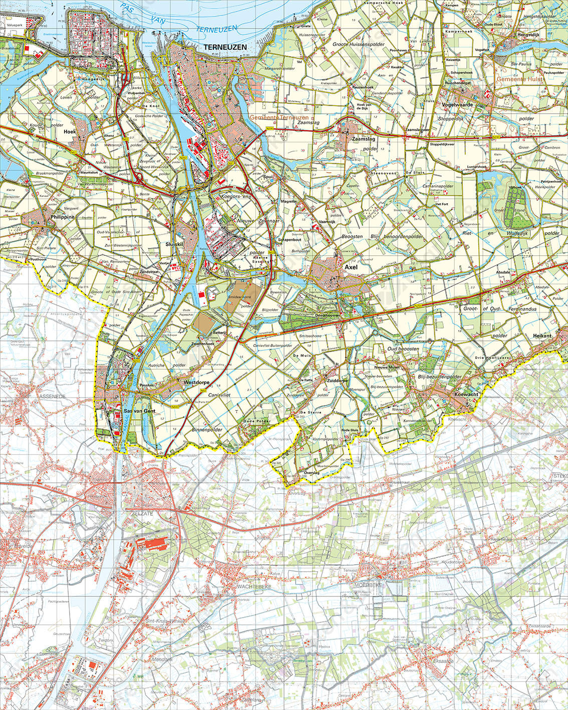 Digitale Topografische Kaart 54 Oost Terneuzen