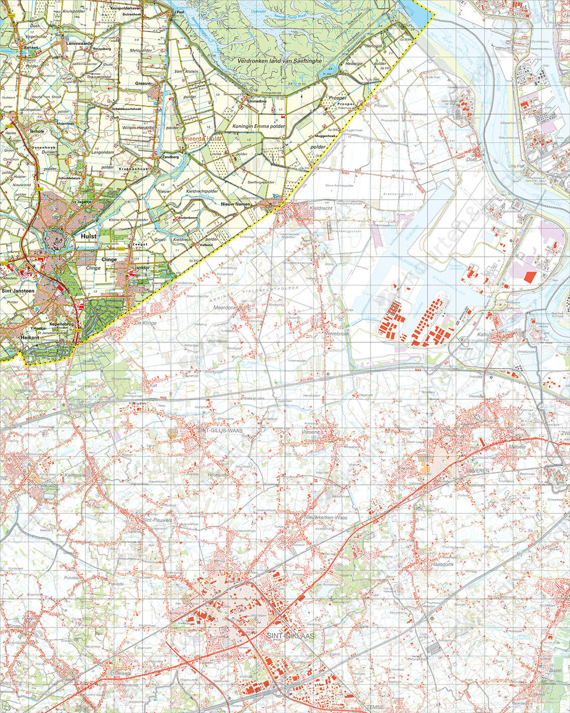 Digitale Topografische Kaart 55 West Hulst