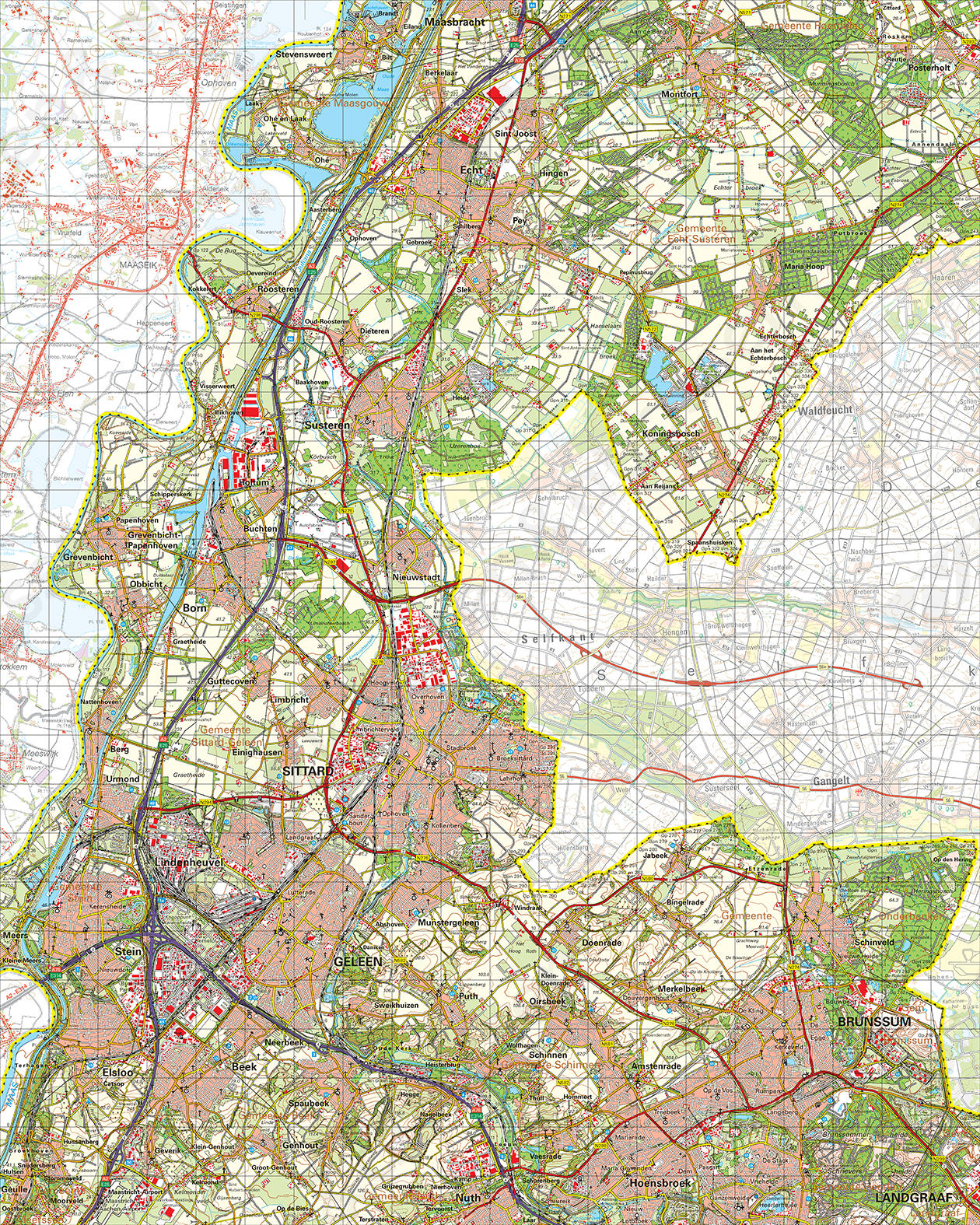 Topografische Kaart 60 West Sittard