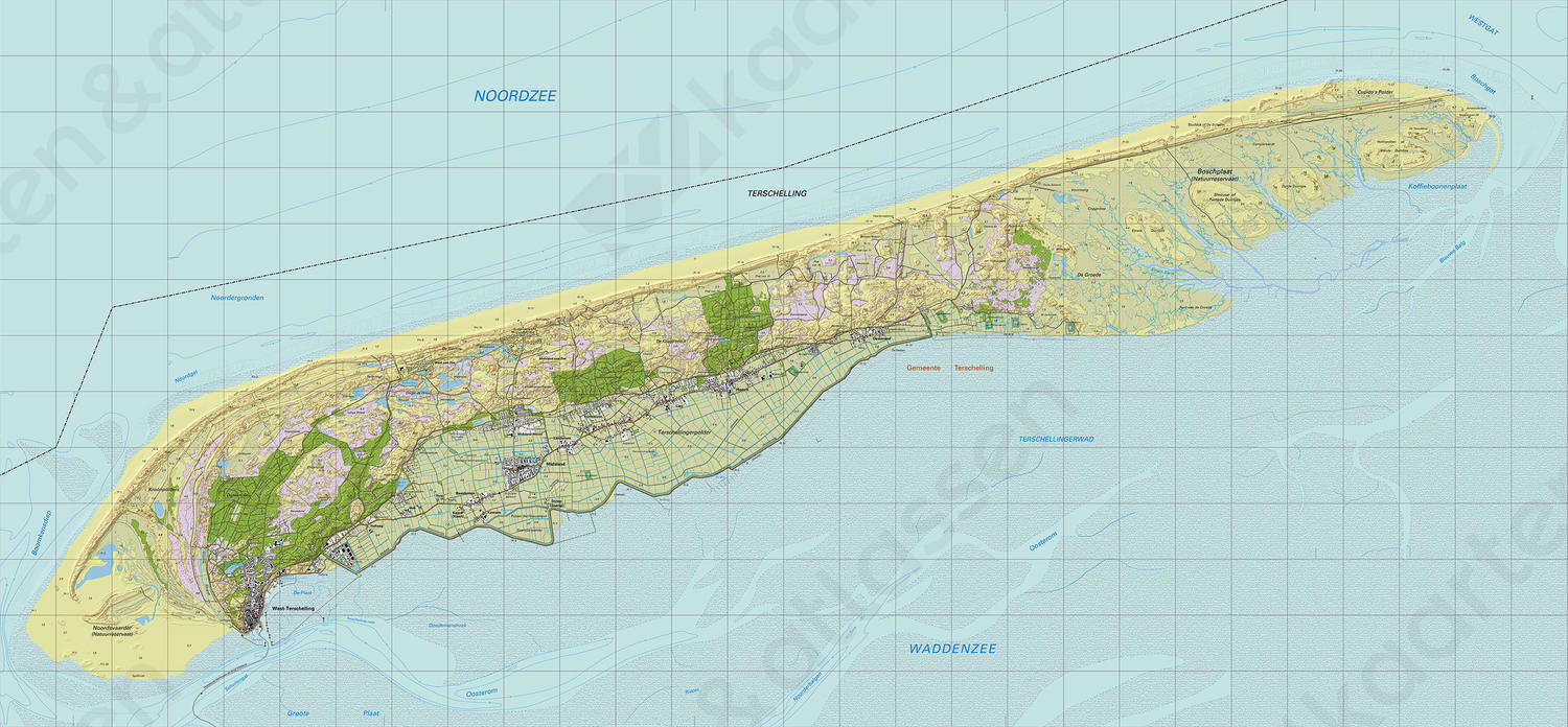 Topografische kaart Texel