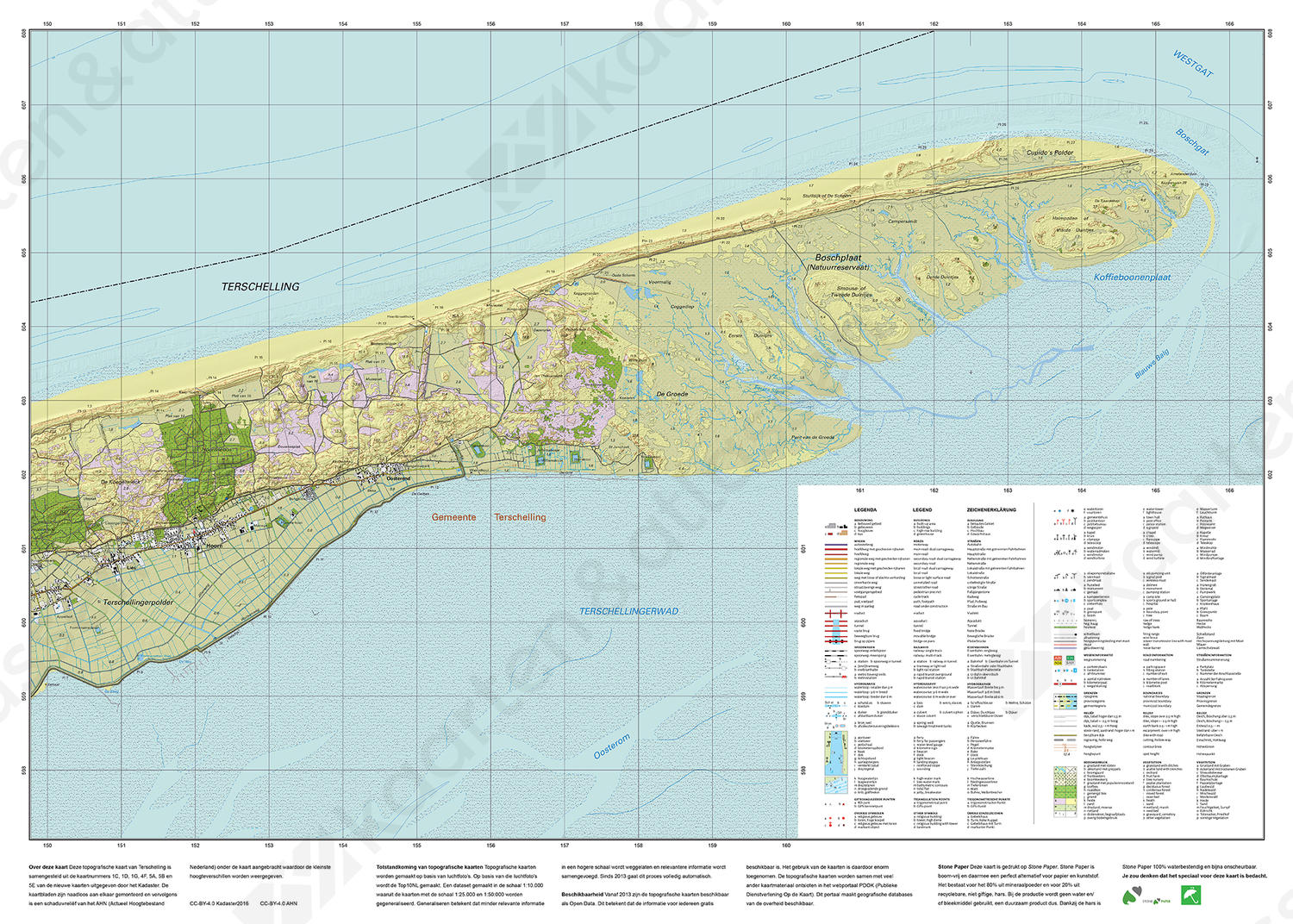 Topografische kaart Terschelling