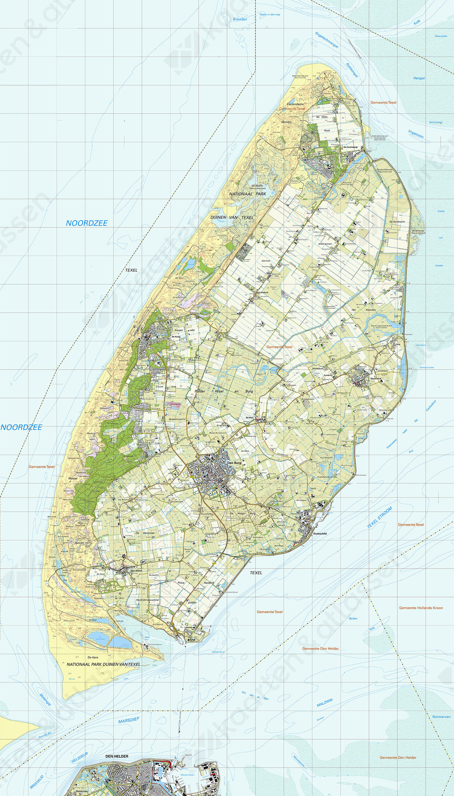 Topografische kaart Texel Topografische kaart Texel