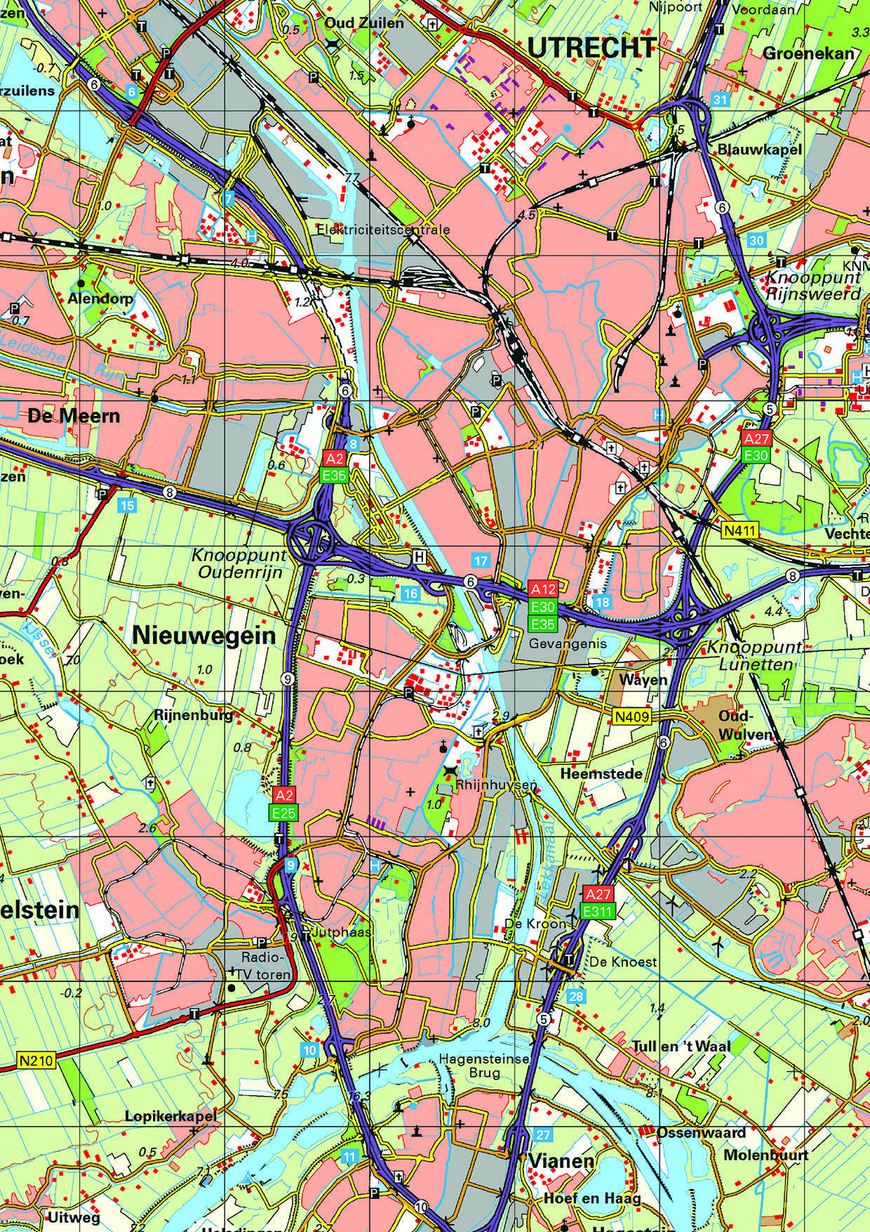 Topografische kaart Utrecht 1:100.000