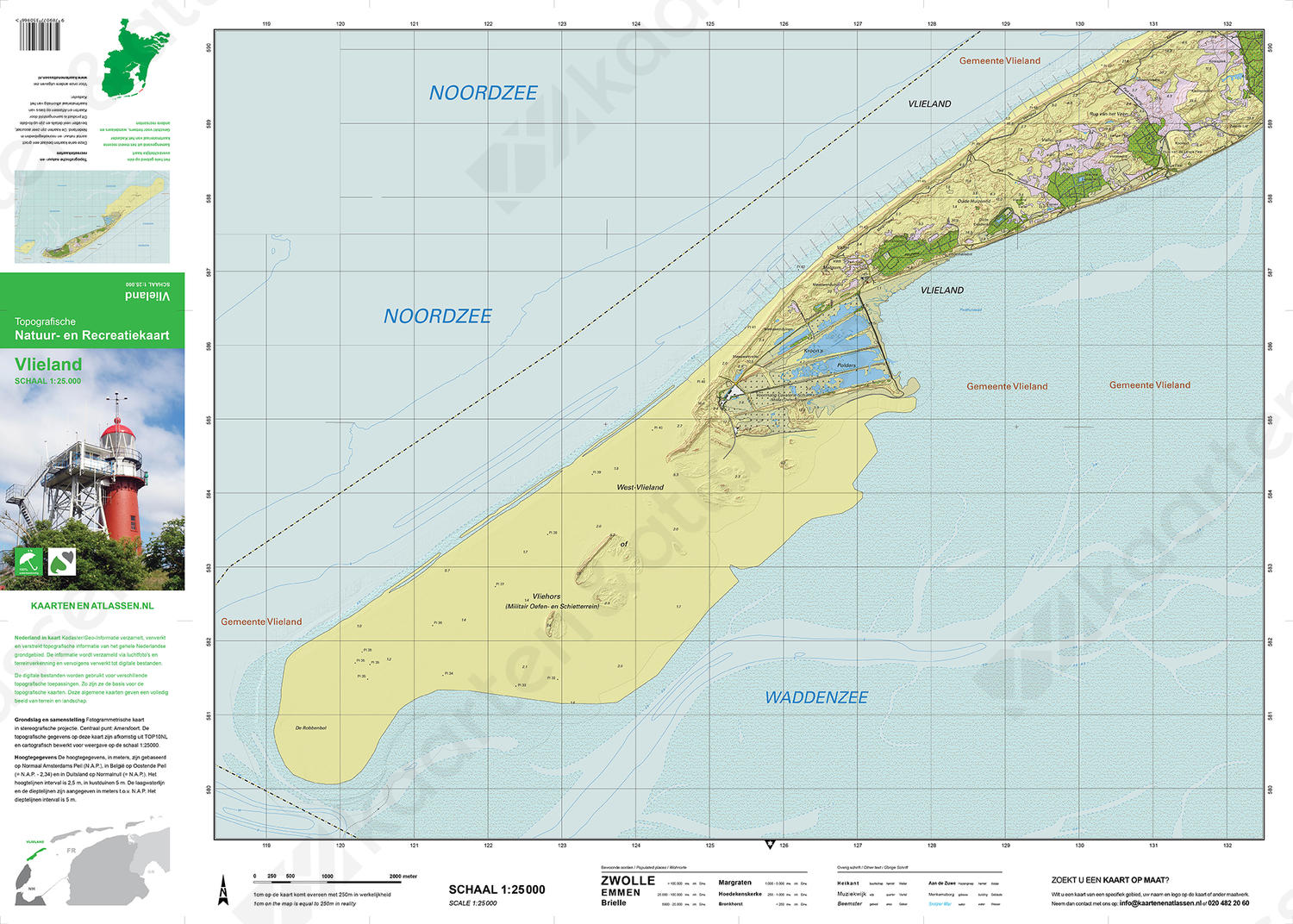 Topografische kaart Vlieland