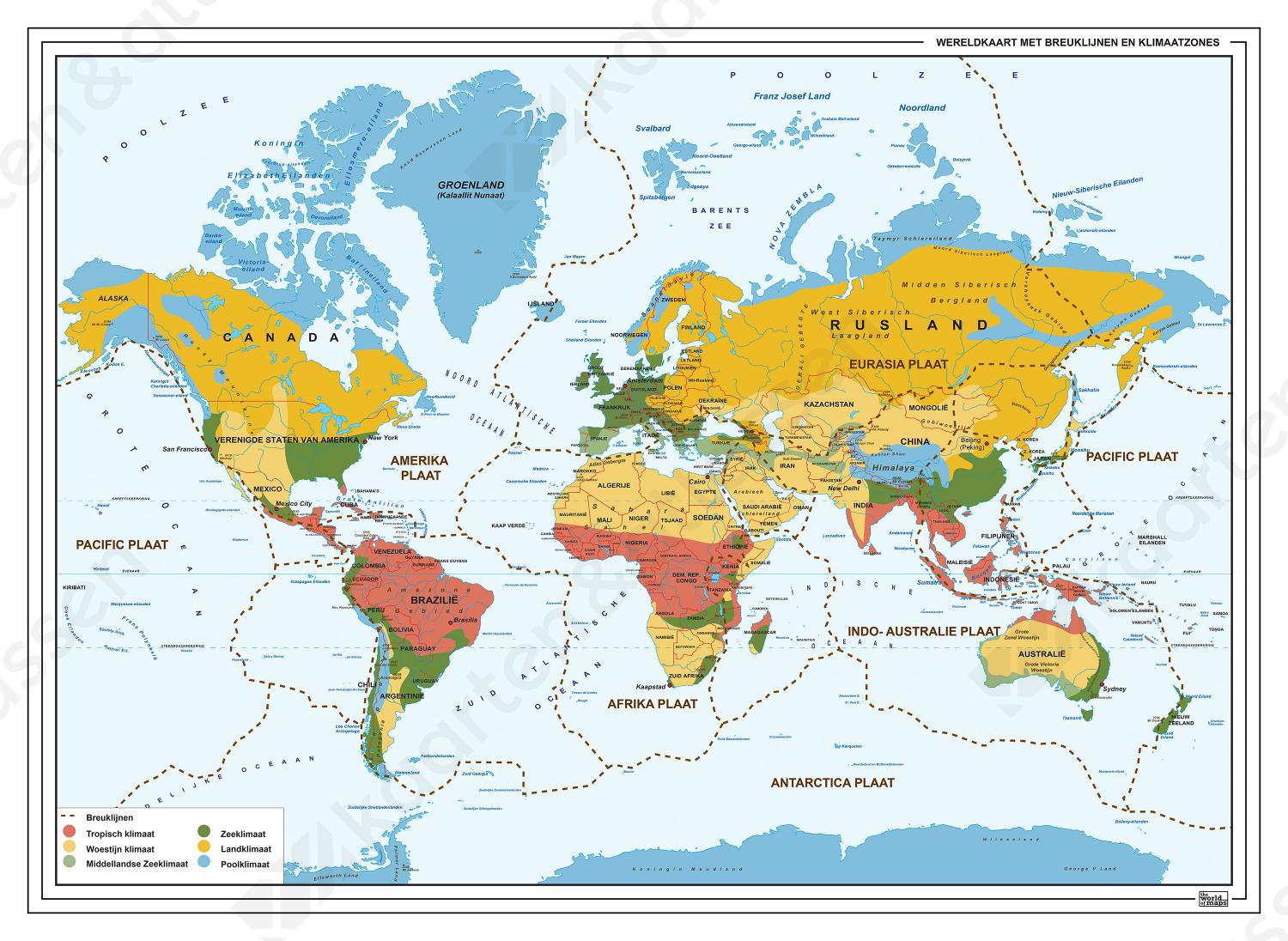wereldkaart klimaatzones-breuklijnen 1322 wereldkaart klimaatzones-breuklijnen 1322