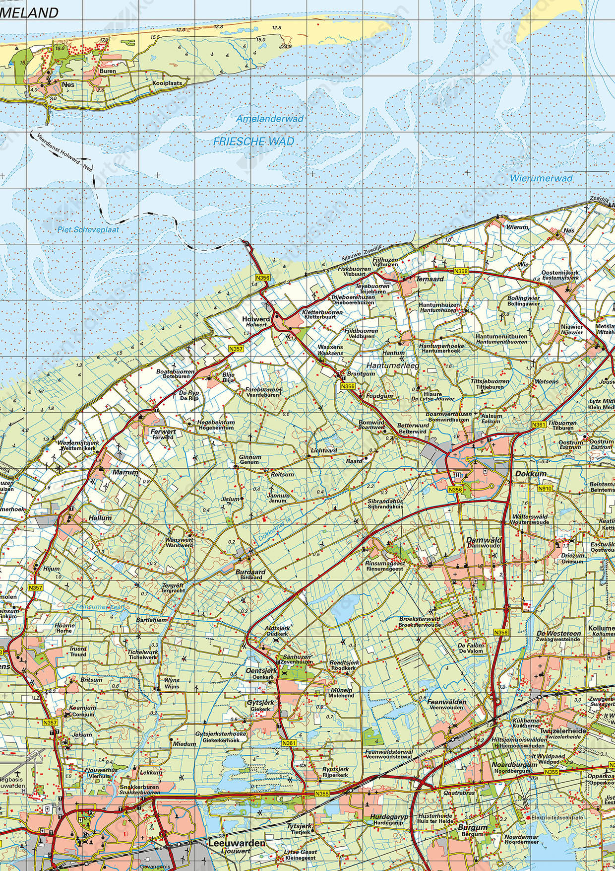 Waddeneilanden / Waddenzee regiokaart