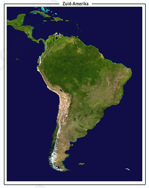 Satellietbeeld Zuid-Amerika