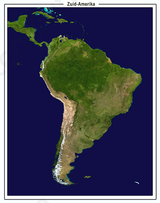Satellietbeeld Zuid-Amerika Satellietbeeld Zuid-Amerika