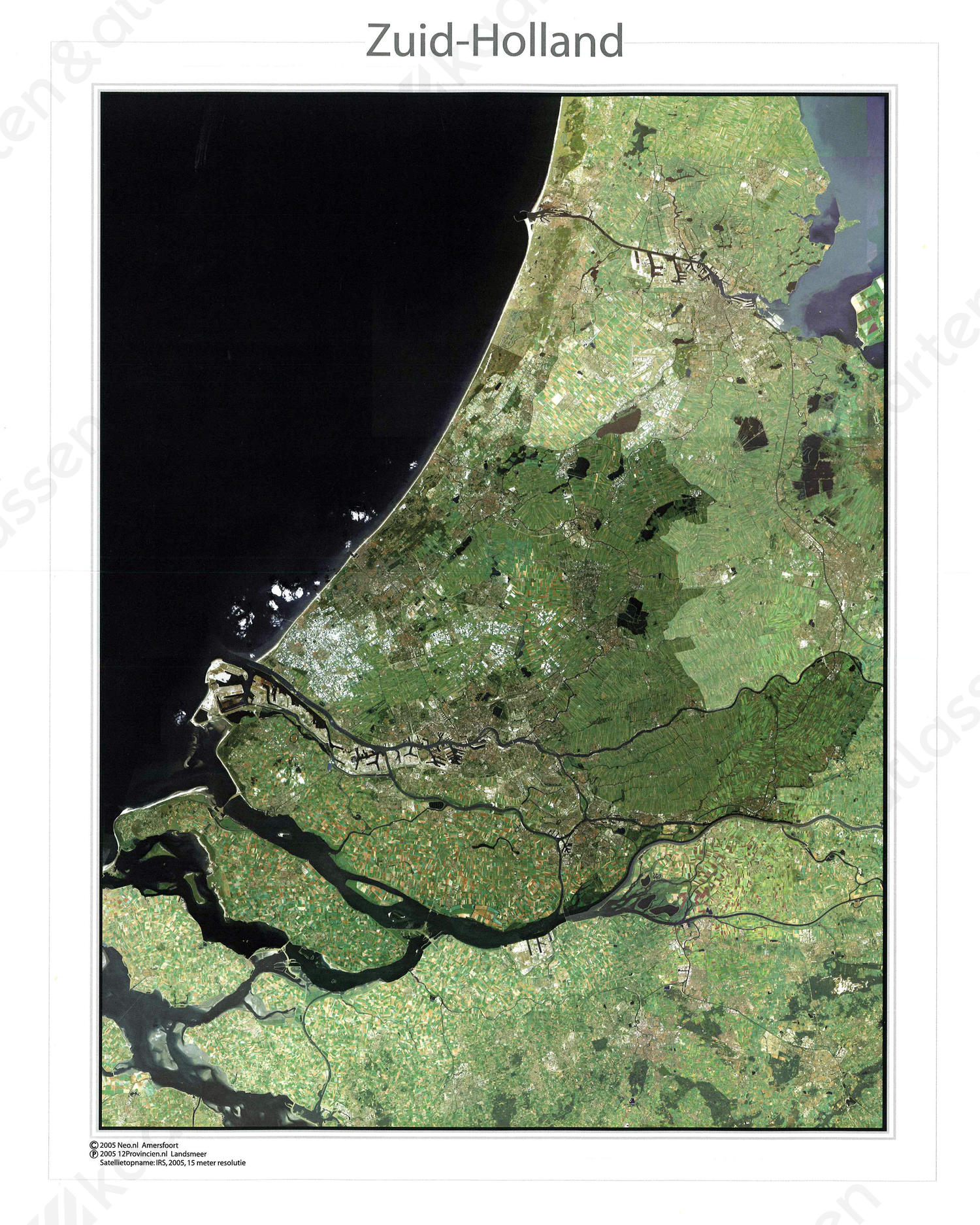 Satellietkaart Zuid-Holland Satellietkaart Zuid-Holland