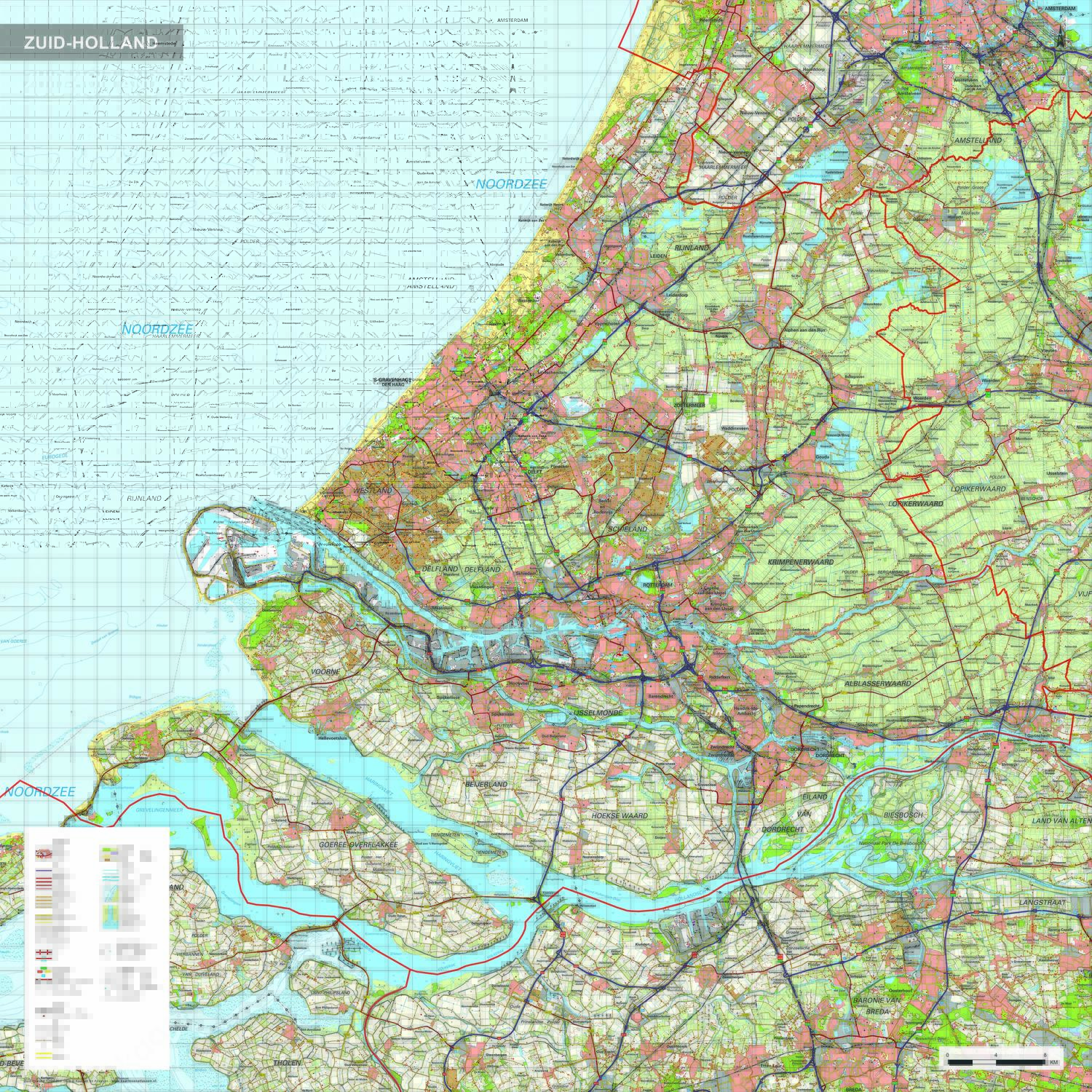Topografische kaart Zuid-Holland Topografische kaart Zuid-Holland