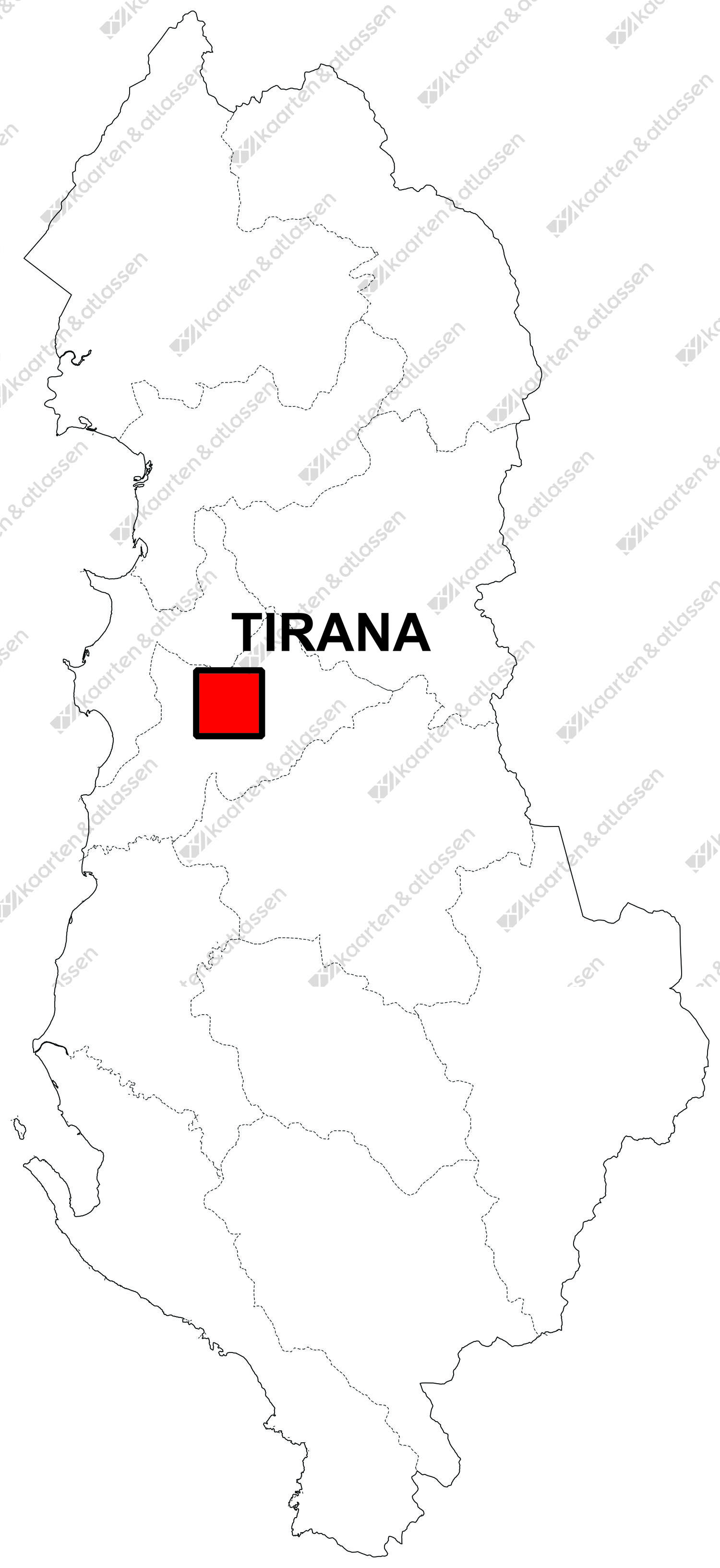 Gratis Albanië digitale kaart Gratis Albanië digitale kaart