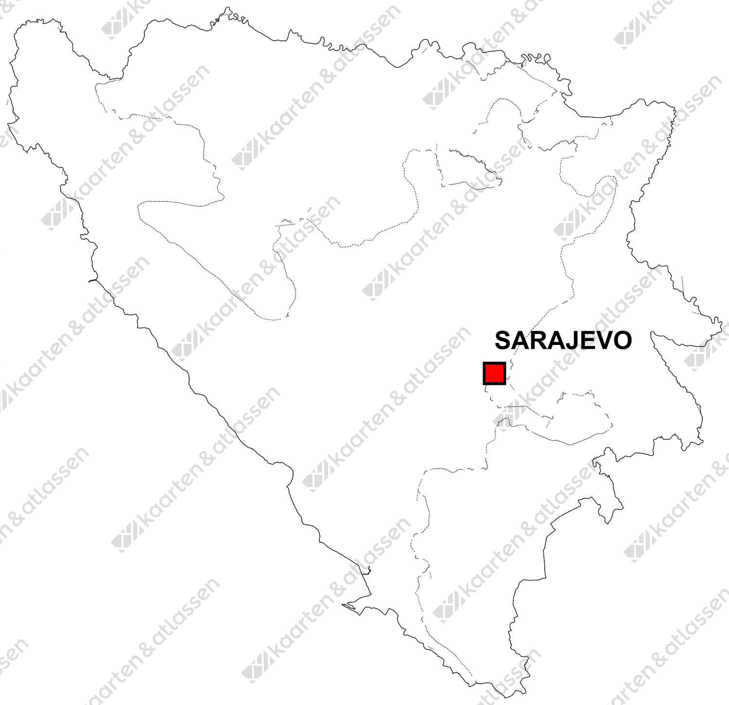 Gratis digitale kaart Bosnië & Herz Gratis digitale kaart Bosnië & Herz