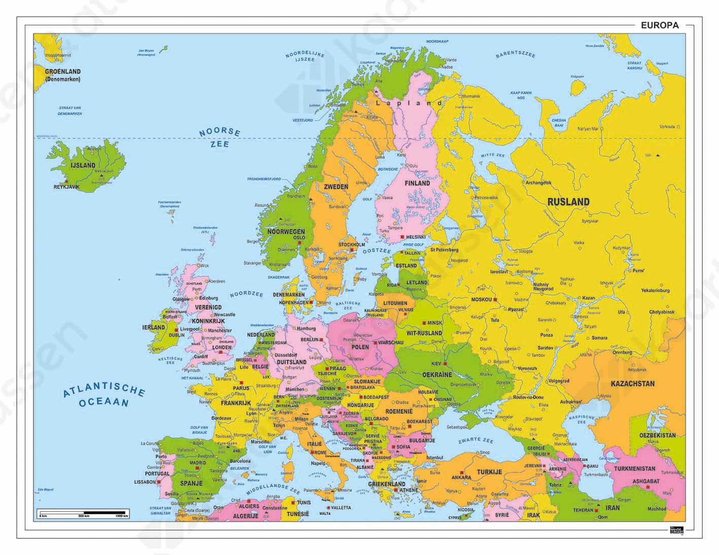 Makkelijk te lezen tapijt Darts Digitale Europakaart 161 | Kaarten en Atlassen.nl