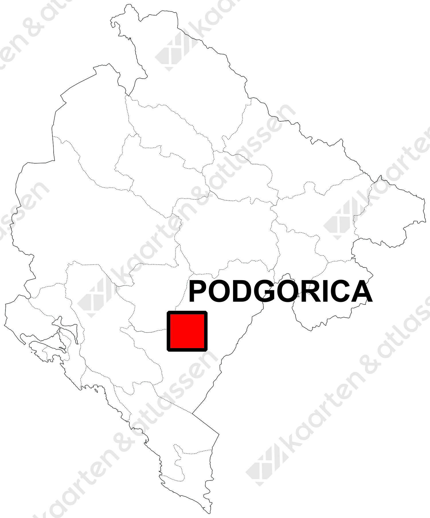 Gratis digitale kaart Montenegro